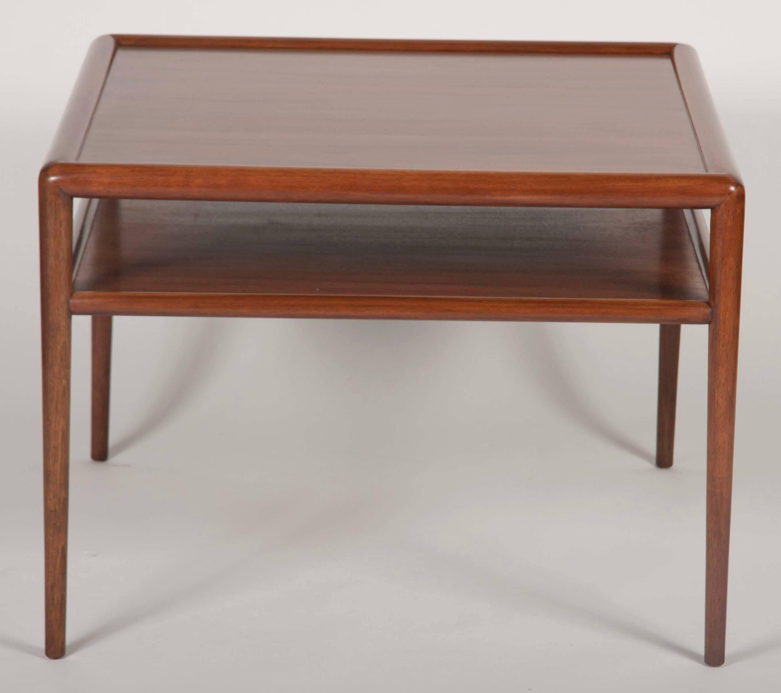 Mid-Century Modern Two-Tier T.H. Robsjohn-Gibbings Walnut Side Table