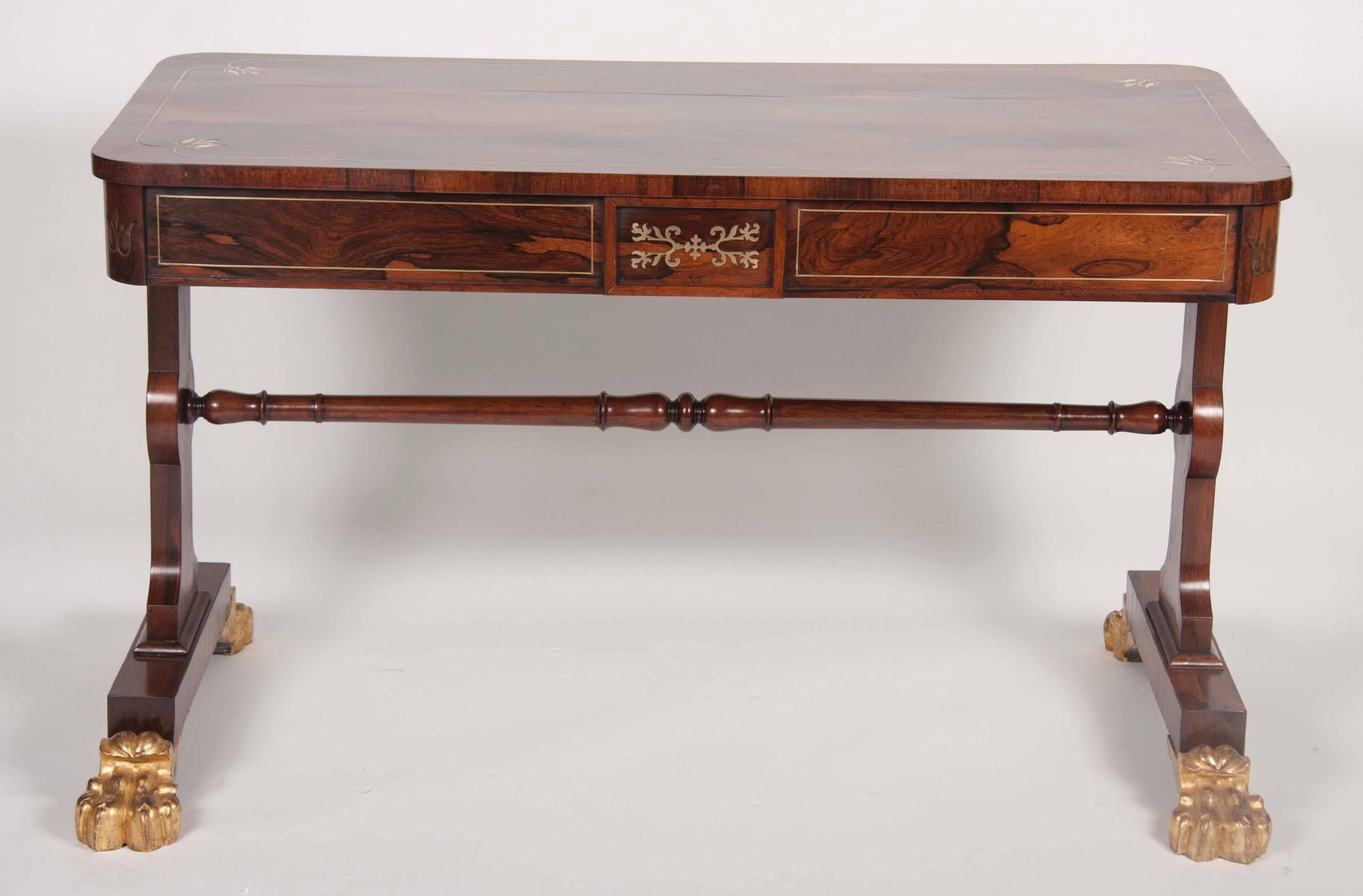 Regency Rosewood and Parcel-Gilt Library Table 5