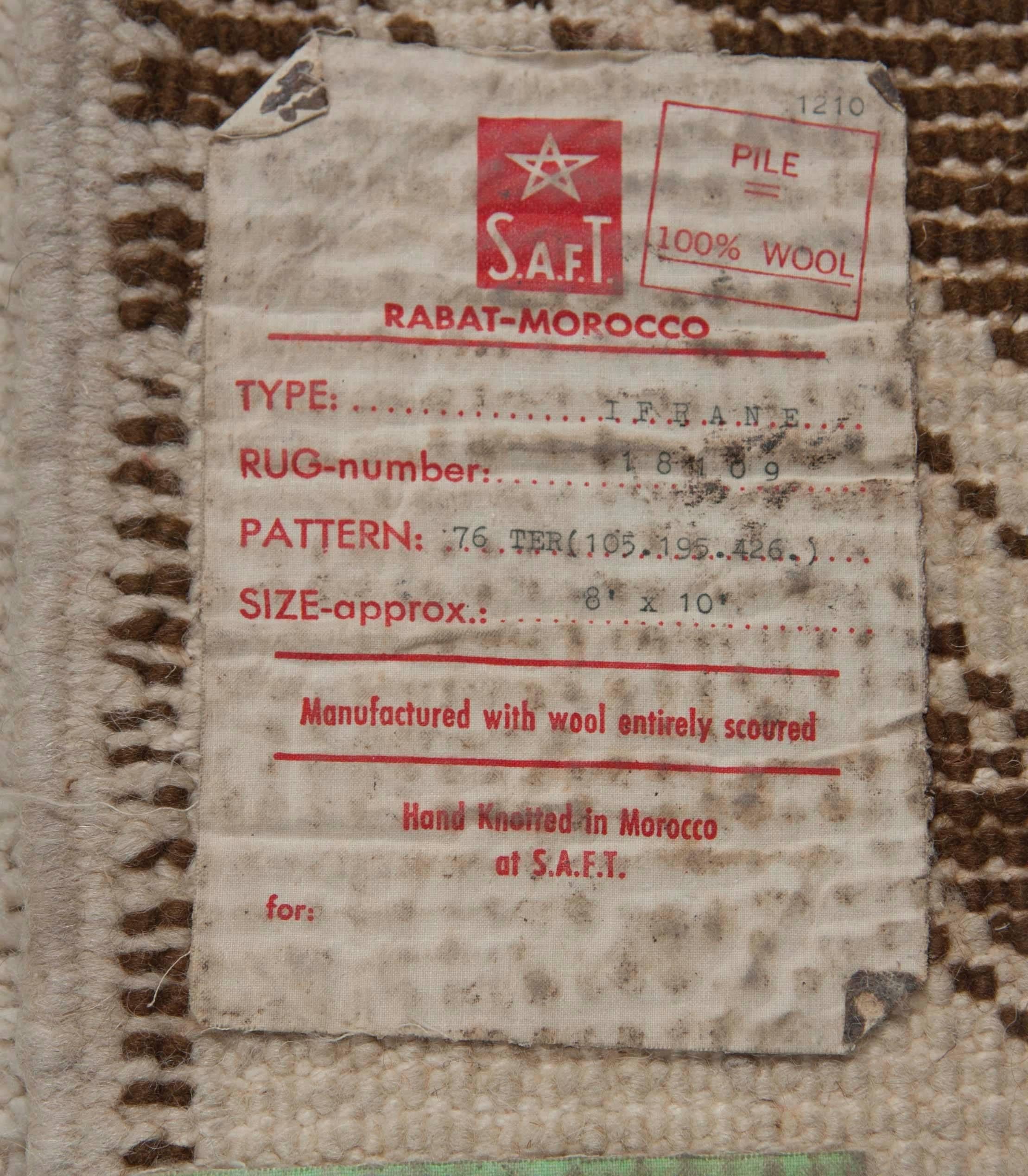 Marokkanischer handgeknüpfter Wollteppich (Wolle) im Angebot