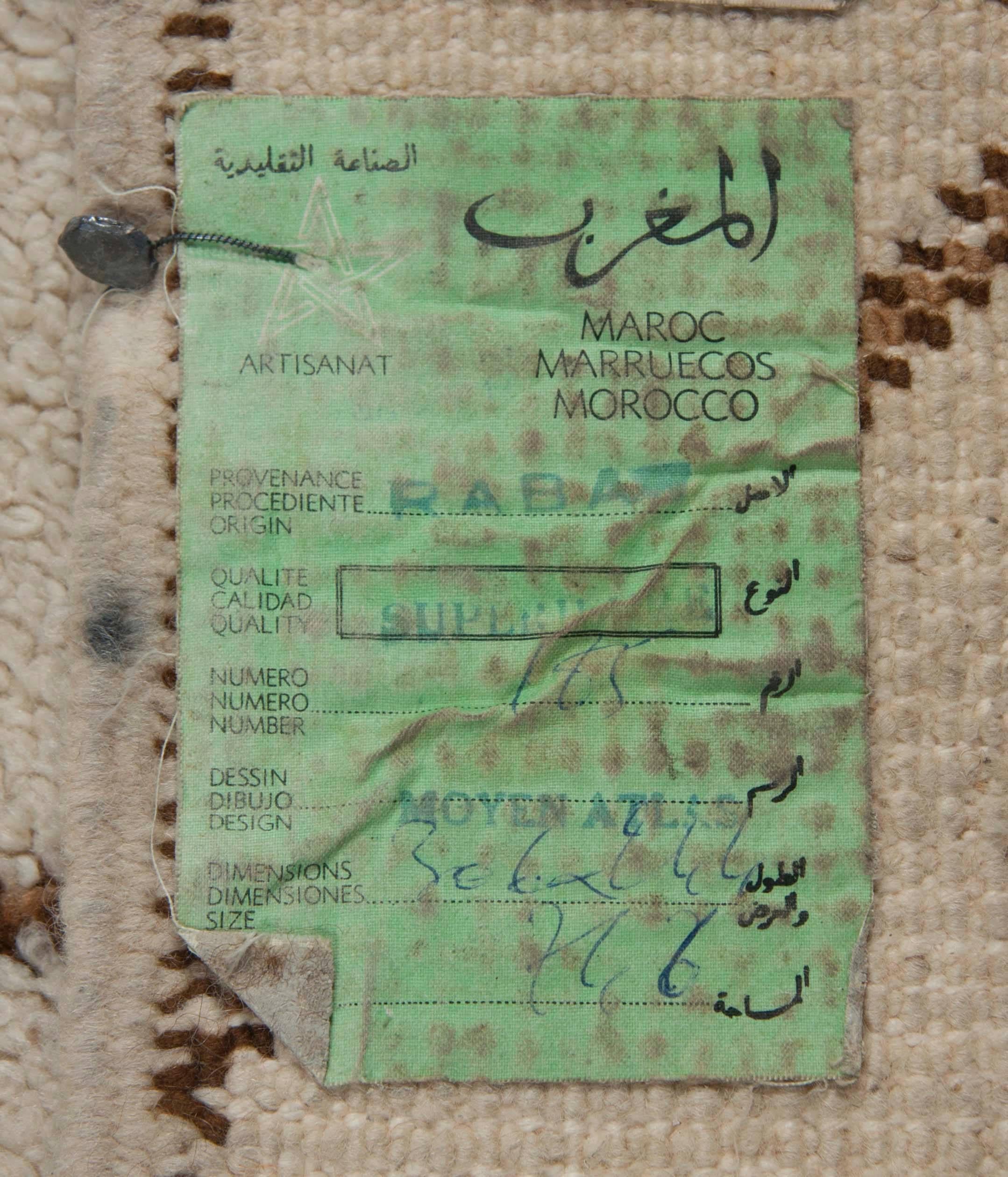 Marokkanischer handgeknüpfter Wollteppich (Ende des 20. Jahrhunderts) im Angebot