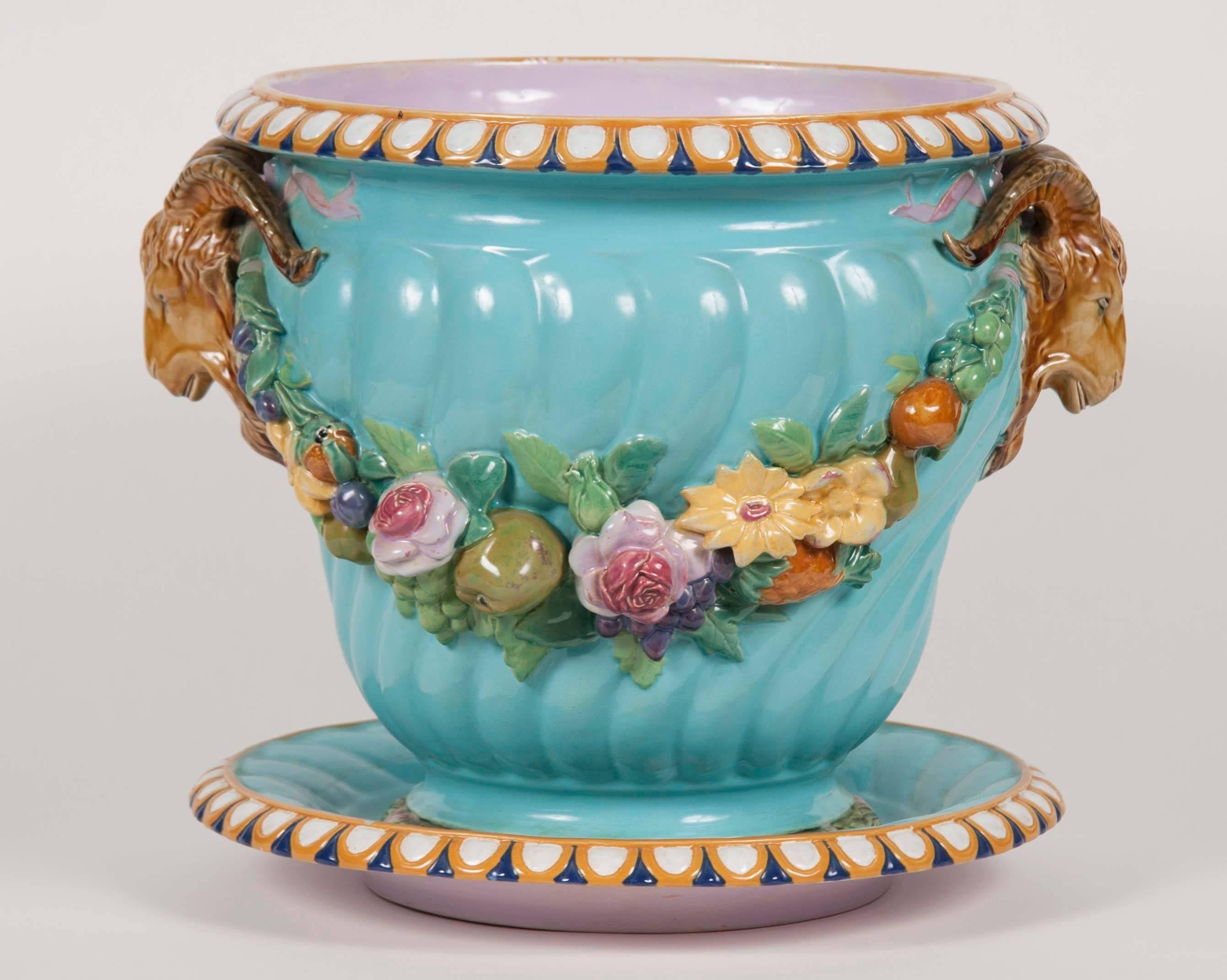 Victorian Pair of Minton Majolica Planters