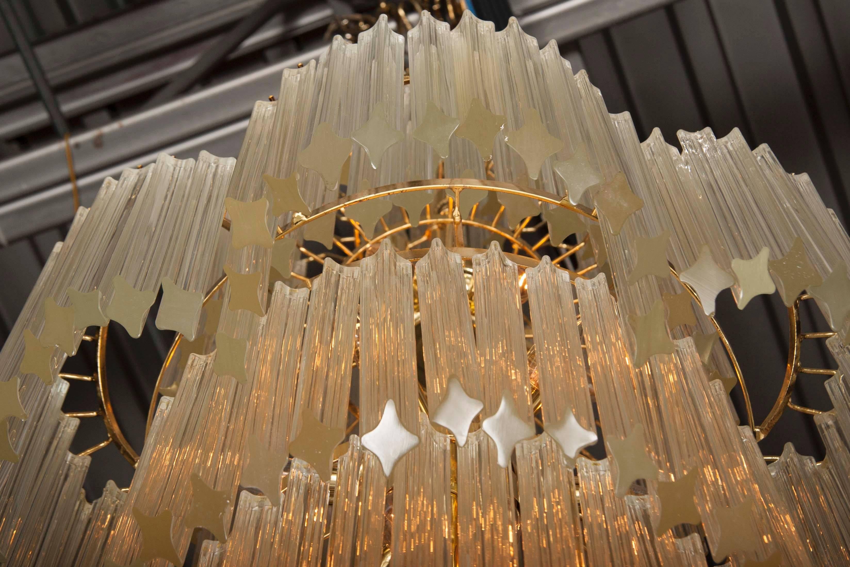 20th Century Monumental Mid-Century Modern Italian 'Wedding Cake' Chandelier