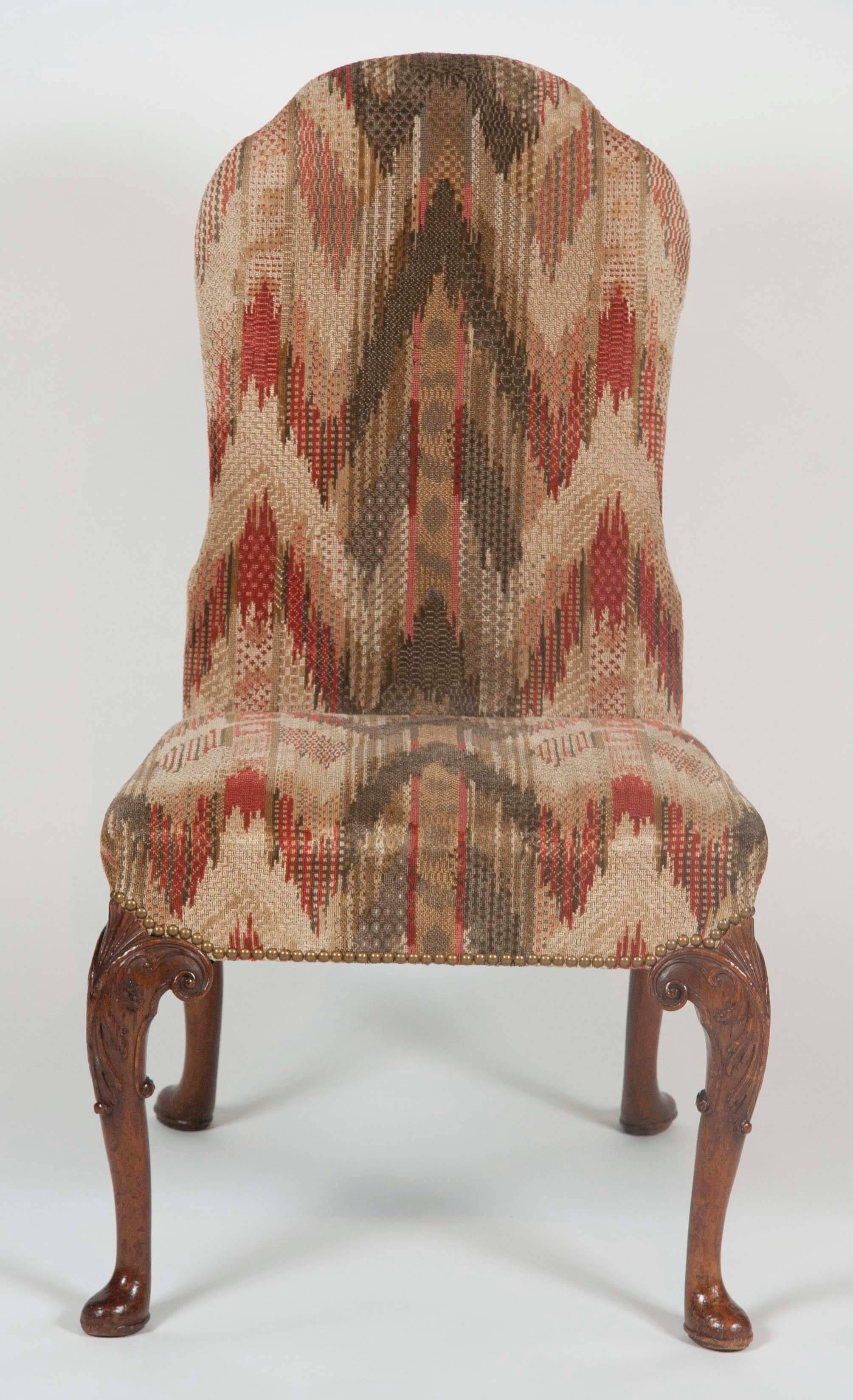 A set of six George II period dining chairs. Seat height: 18.5.