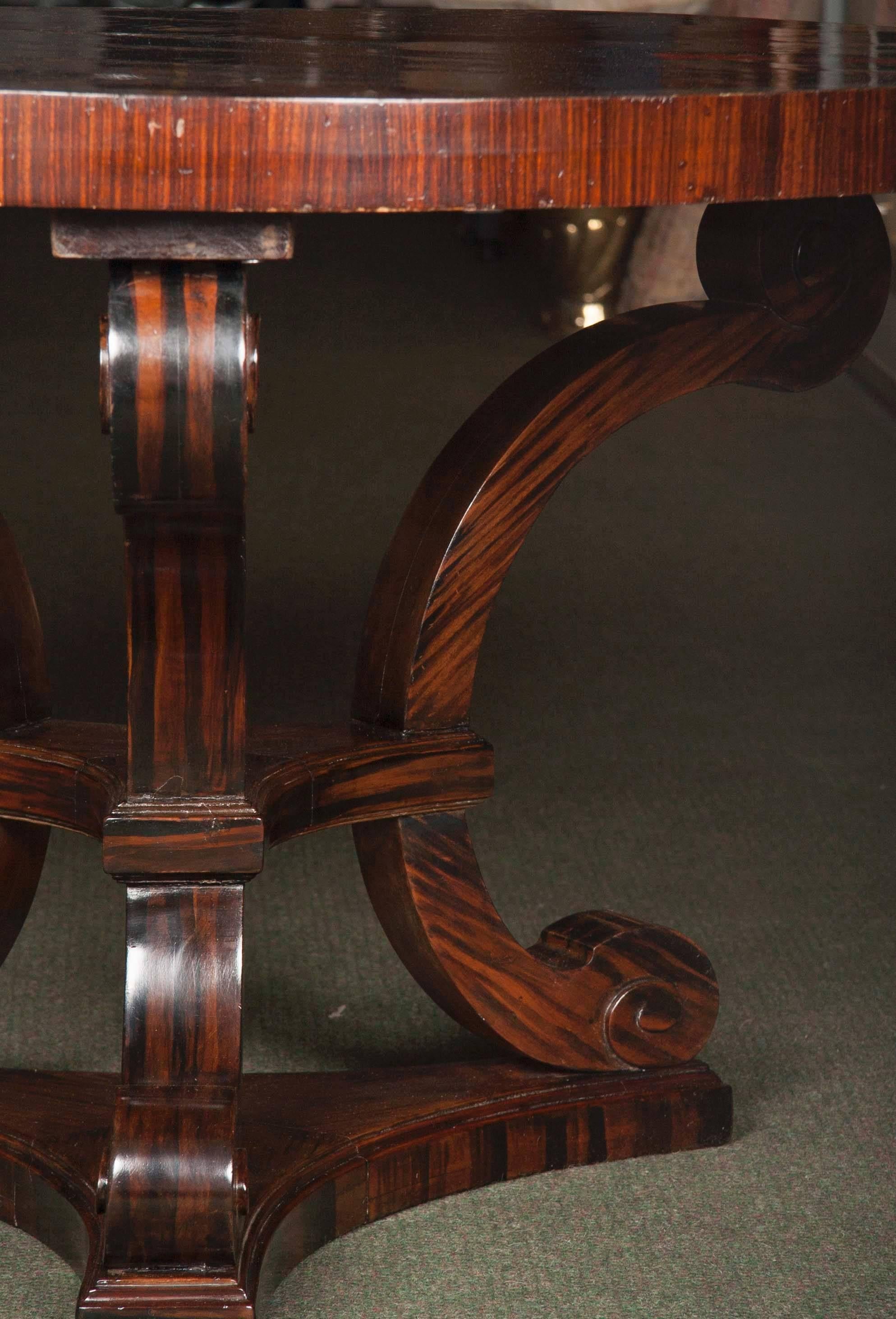 Macassar Ebony Art Deco Center Table In Good Condition In Stamford, CT