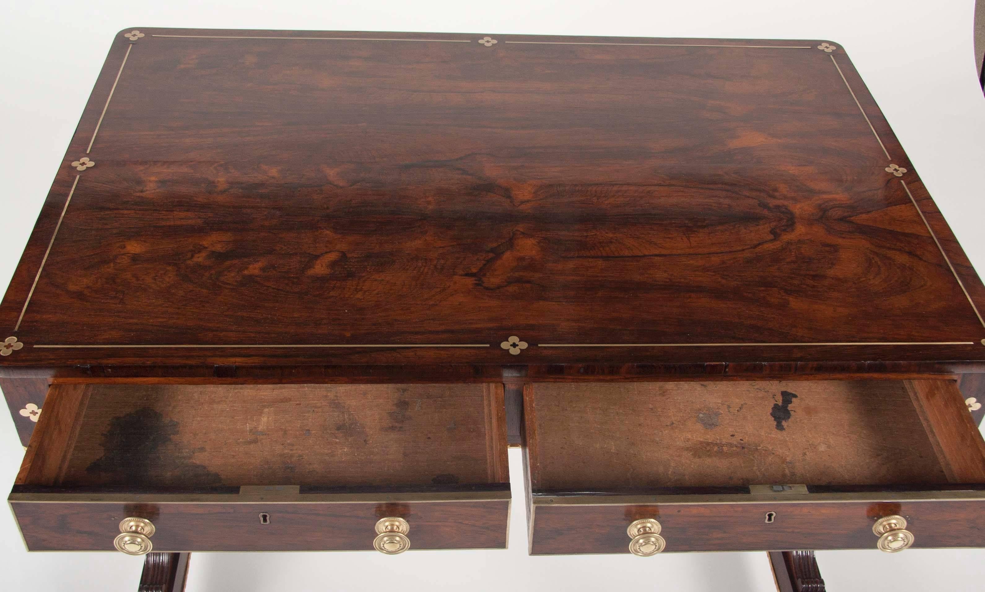 Very Fine English Regency Rosewood Library Table 1
