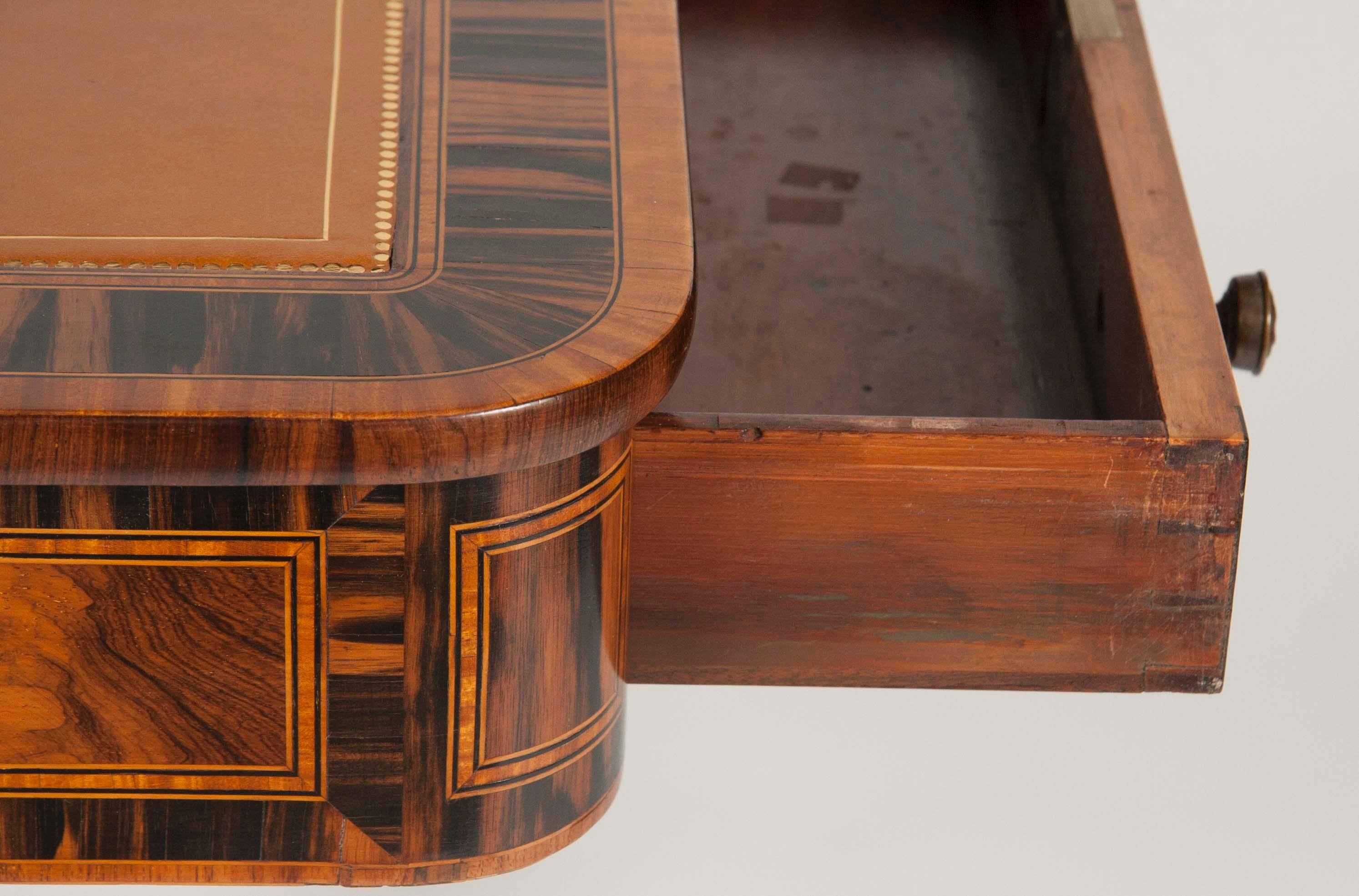 Rosewood and Calamander Regency Library Table For Sale 3