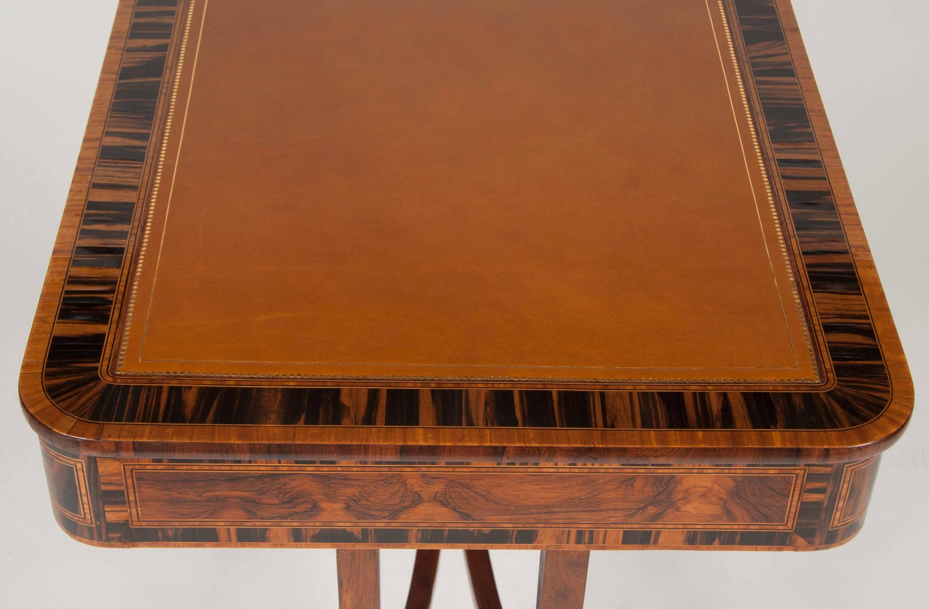 Rosewood and Calamander Regency Library Table For Sale 2