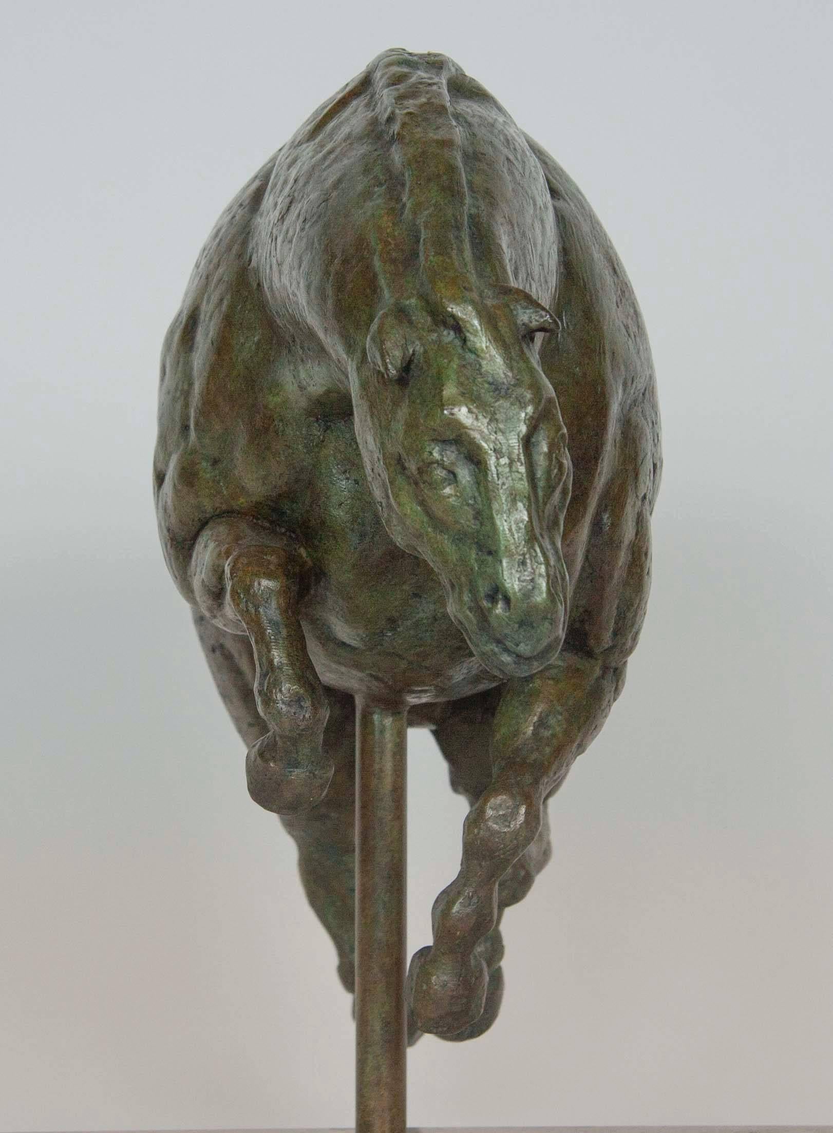 Bronze impressionniste représentant un cheval sur une base en travertin Bon état - En vente à Stamford, CT