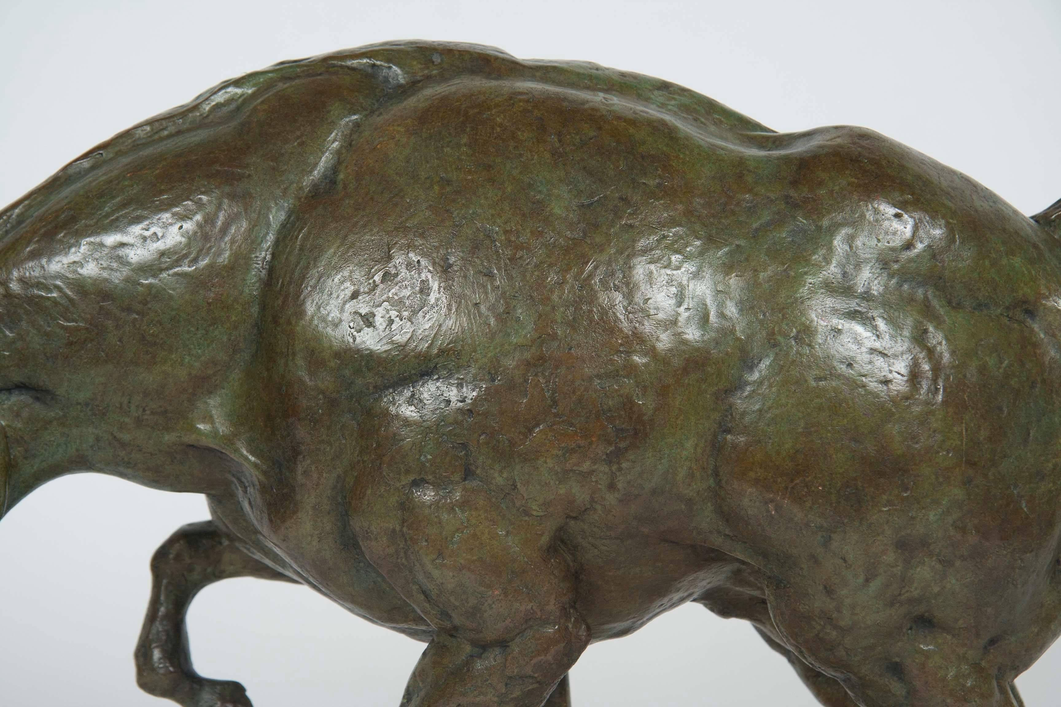 Impressionistic Bronze of a Horse on Travertine Base For Sale 2