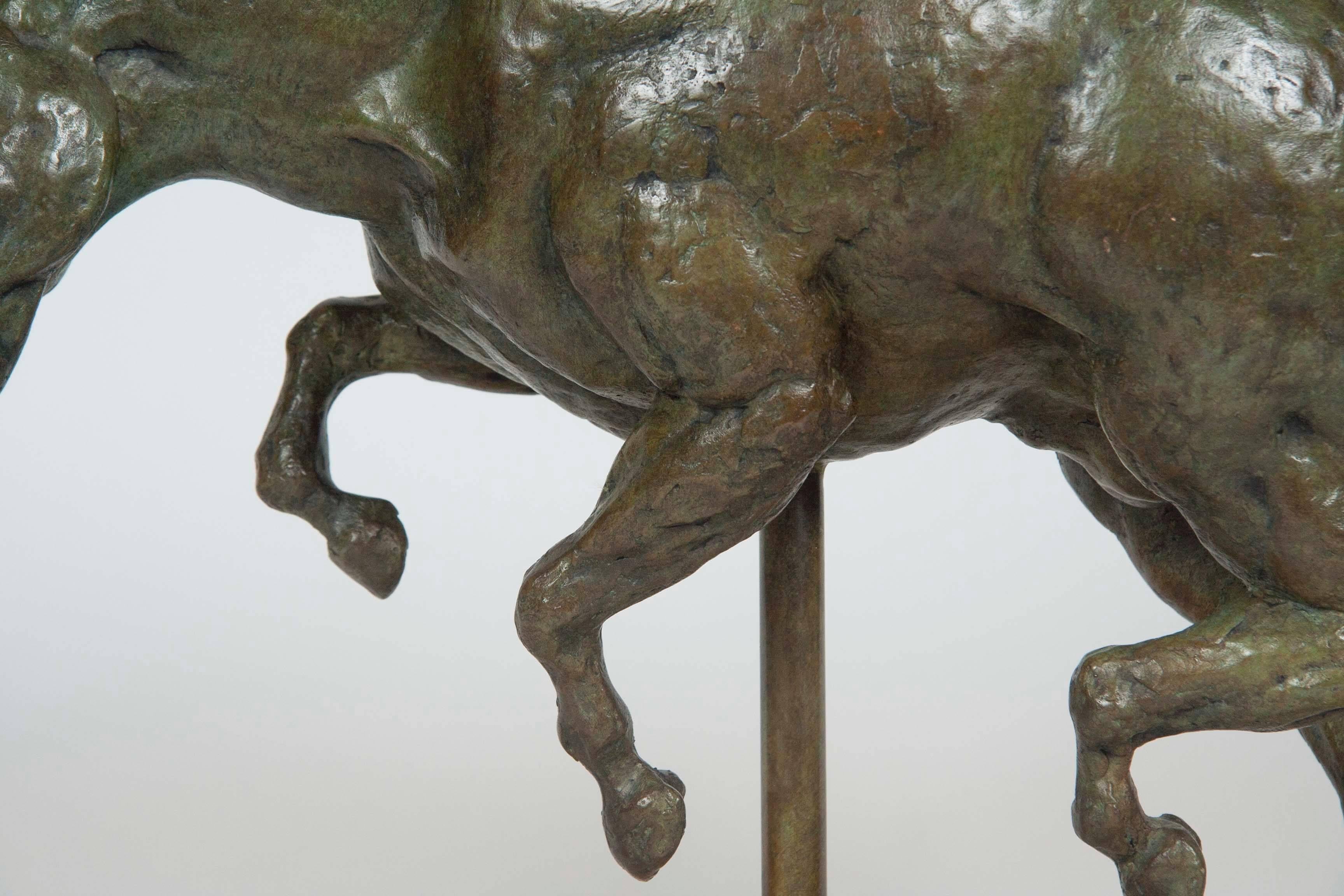 Impressionistic Bronze of a Horse on Travertine Base For Sale 4