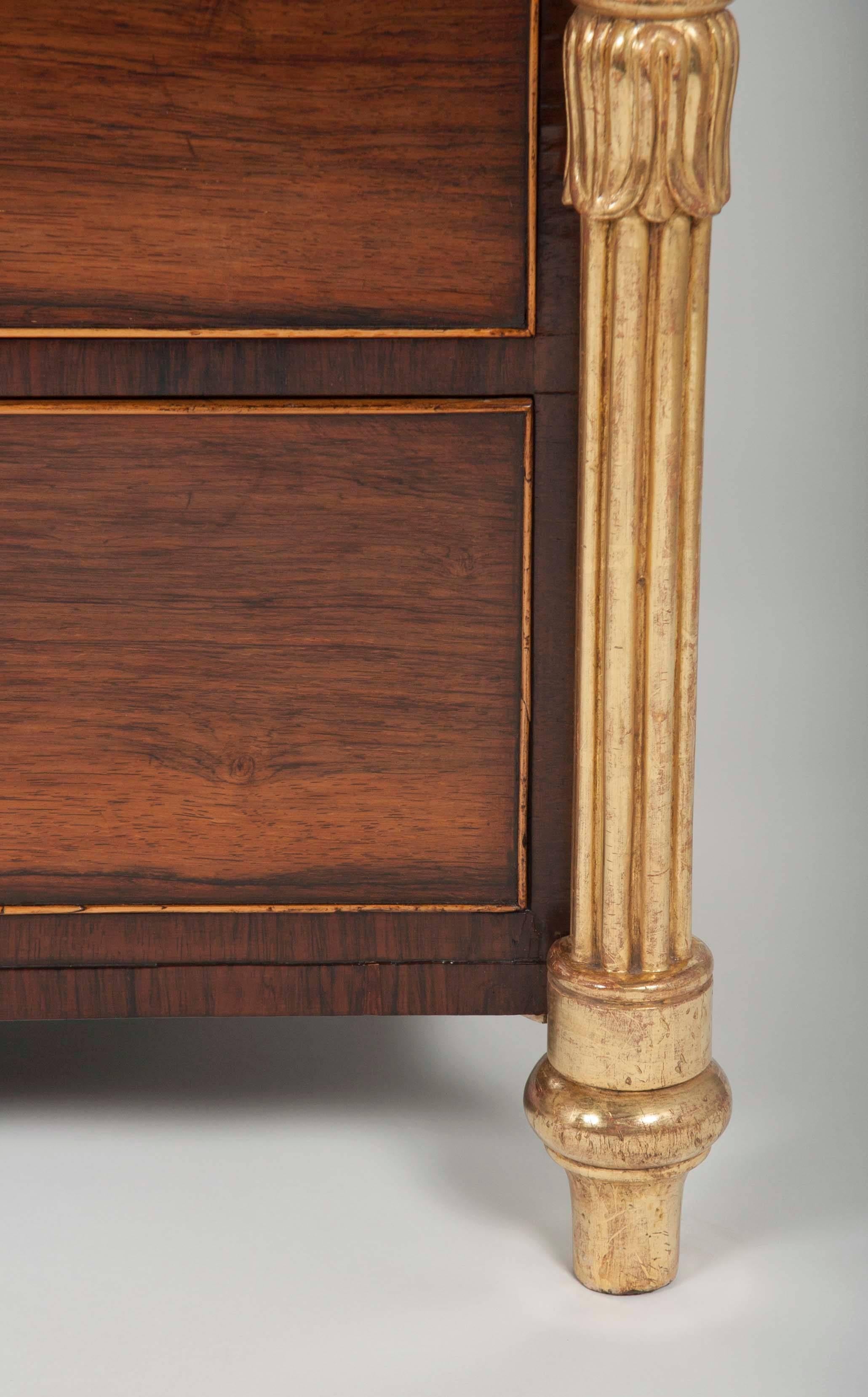 Unusual George IV Parcel-Gilt Rosewood Chest of Drawers 4