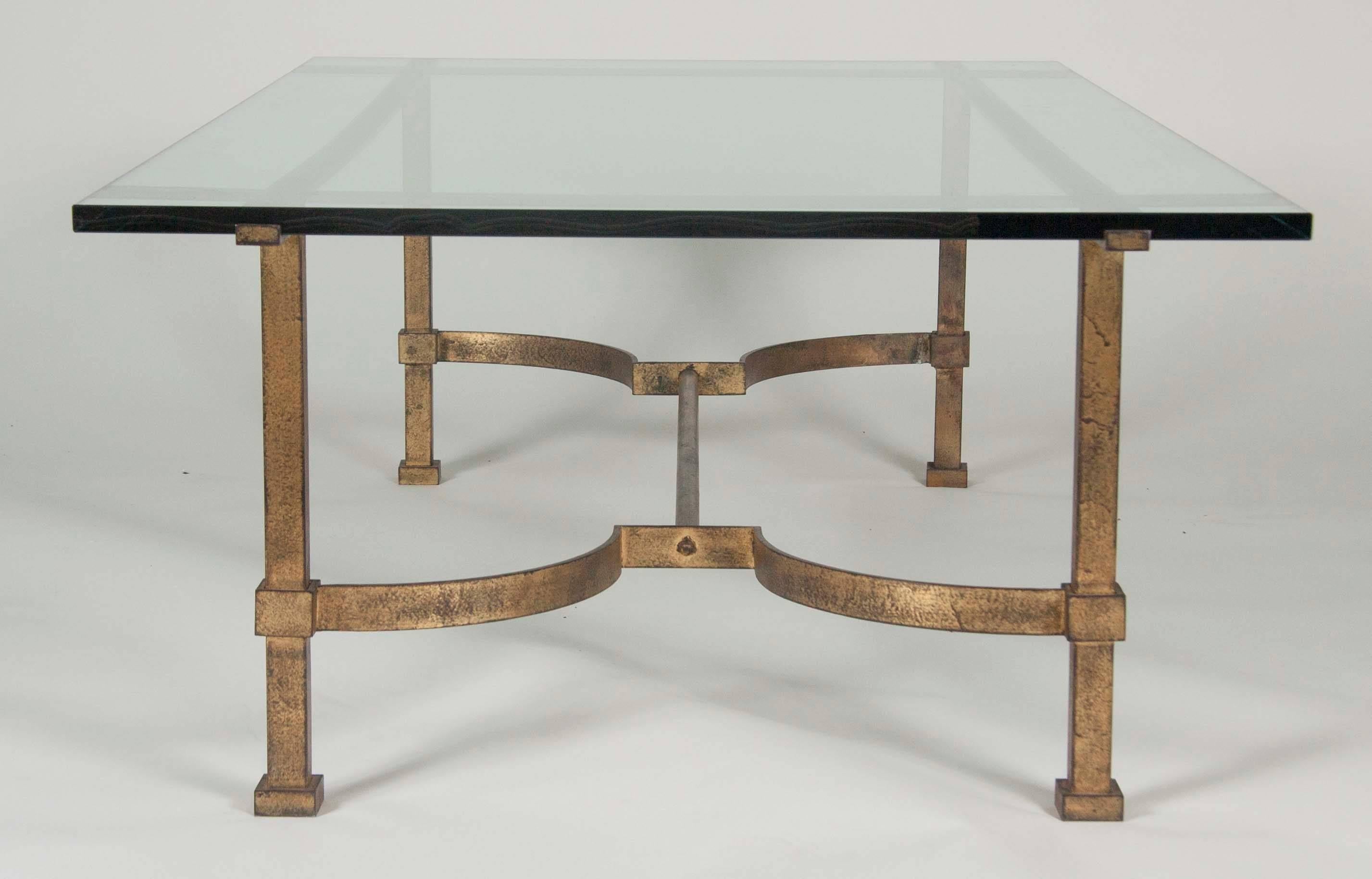 Gilt Bronze and Glass Coffee Table In Excellent Condition In Stamford, CT