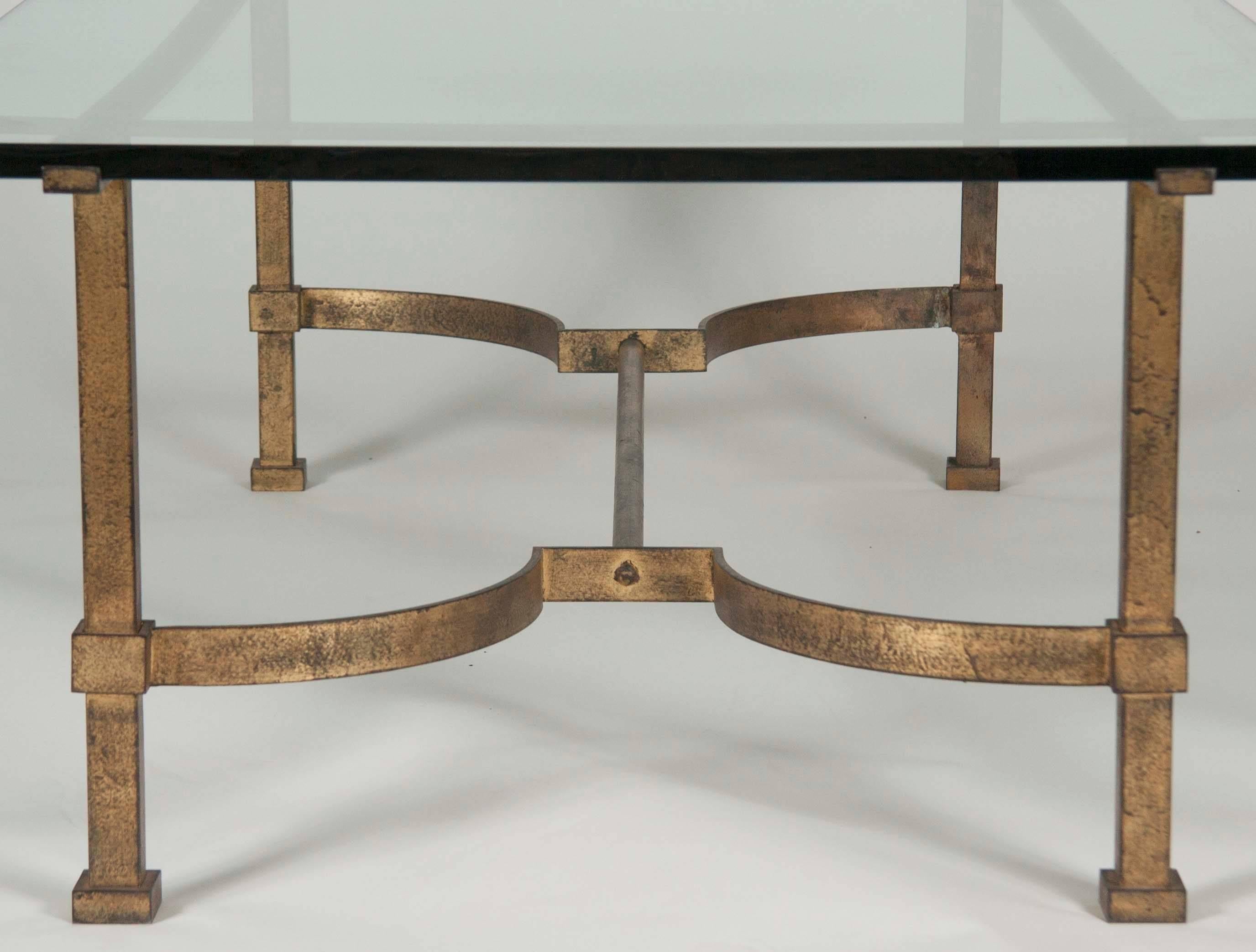 Mid-20th Century Gilt Bronze and Glass Coffee Table