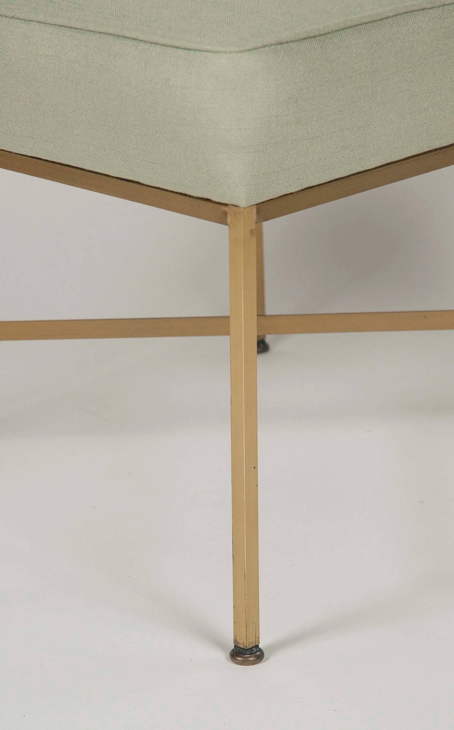 Pair of X-Base Brass Stools Designed by Paul McCobb 3