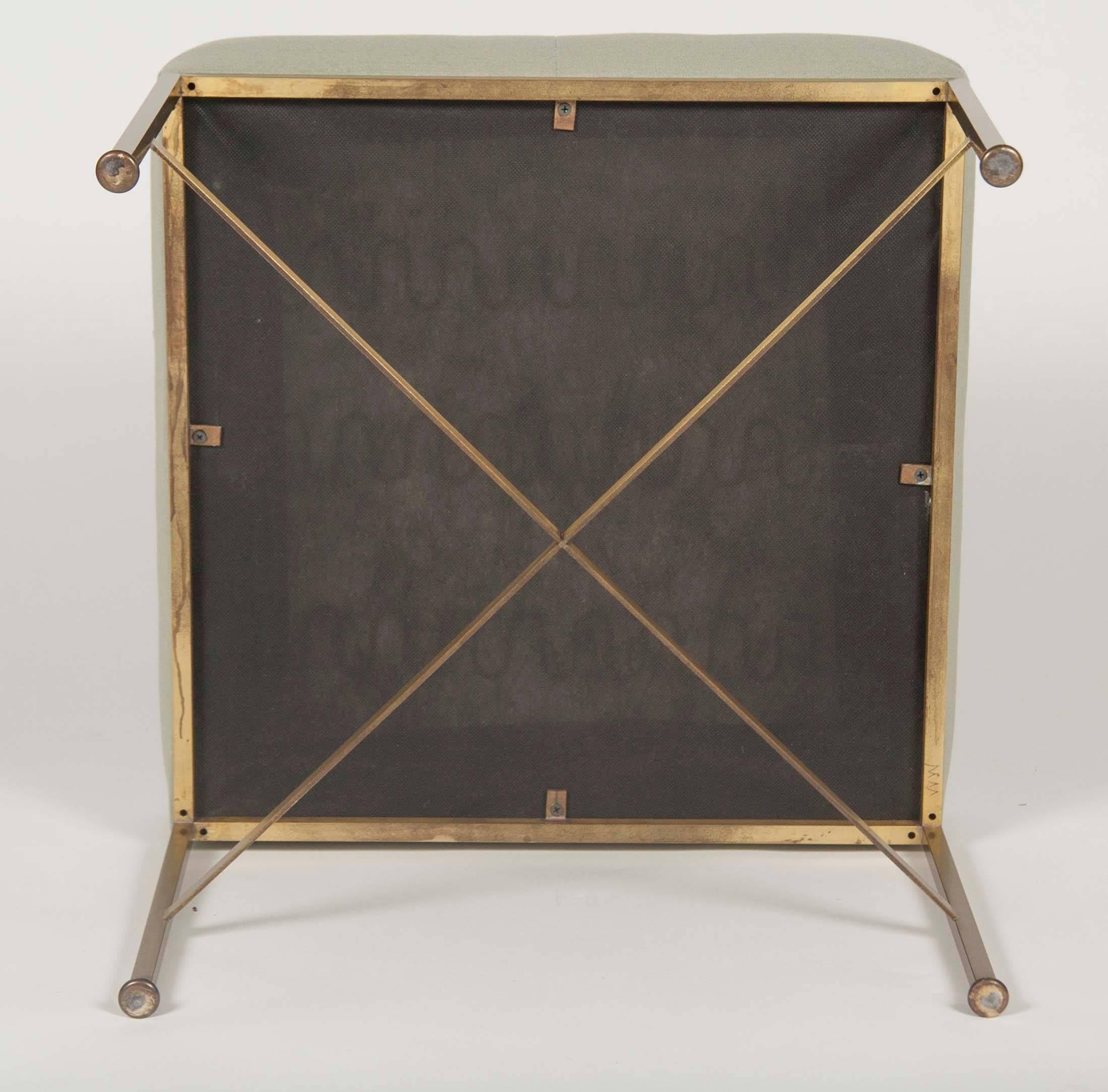 Pair of X-Base Brass Stools Designed by Paul McCobb 4