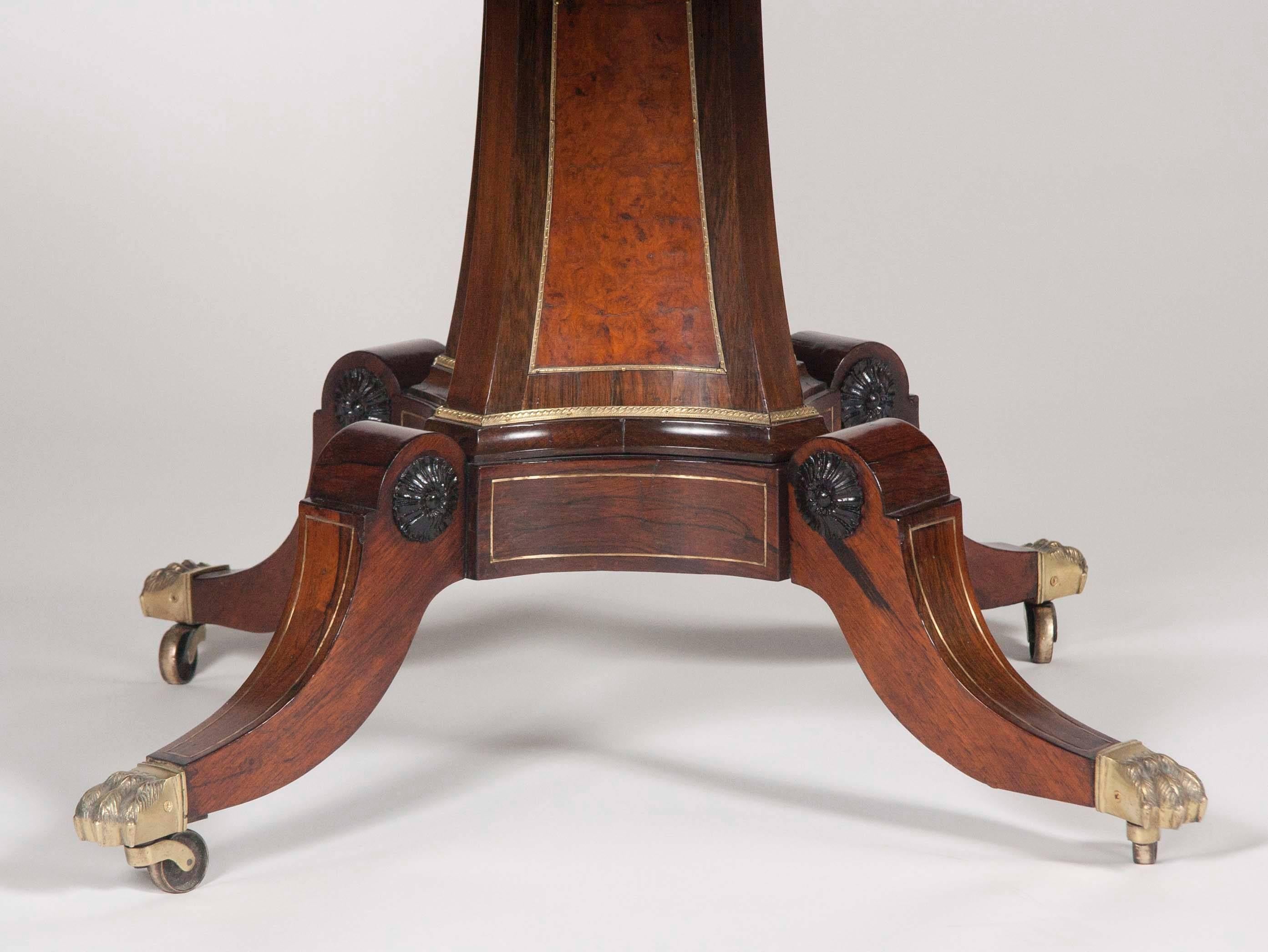 A Rosewood, Burwood and Calamander Centre Table In The Manner of George Oakley 2
