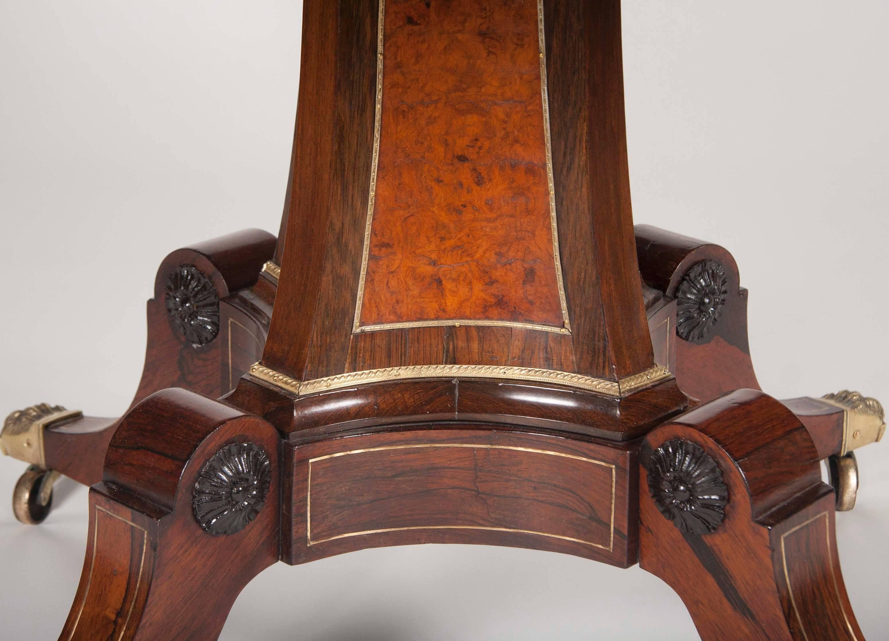 A Rosewood, Burwood and Calamander Centre Table In The Manner of George Oakley 1