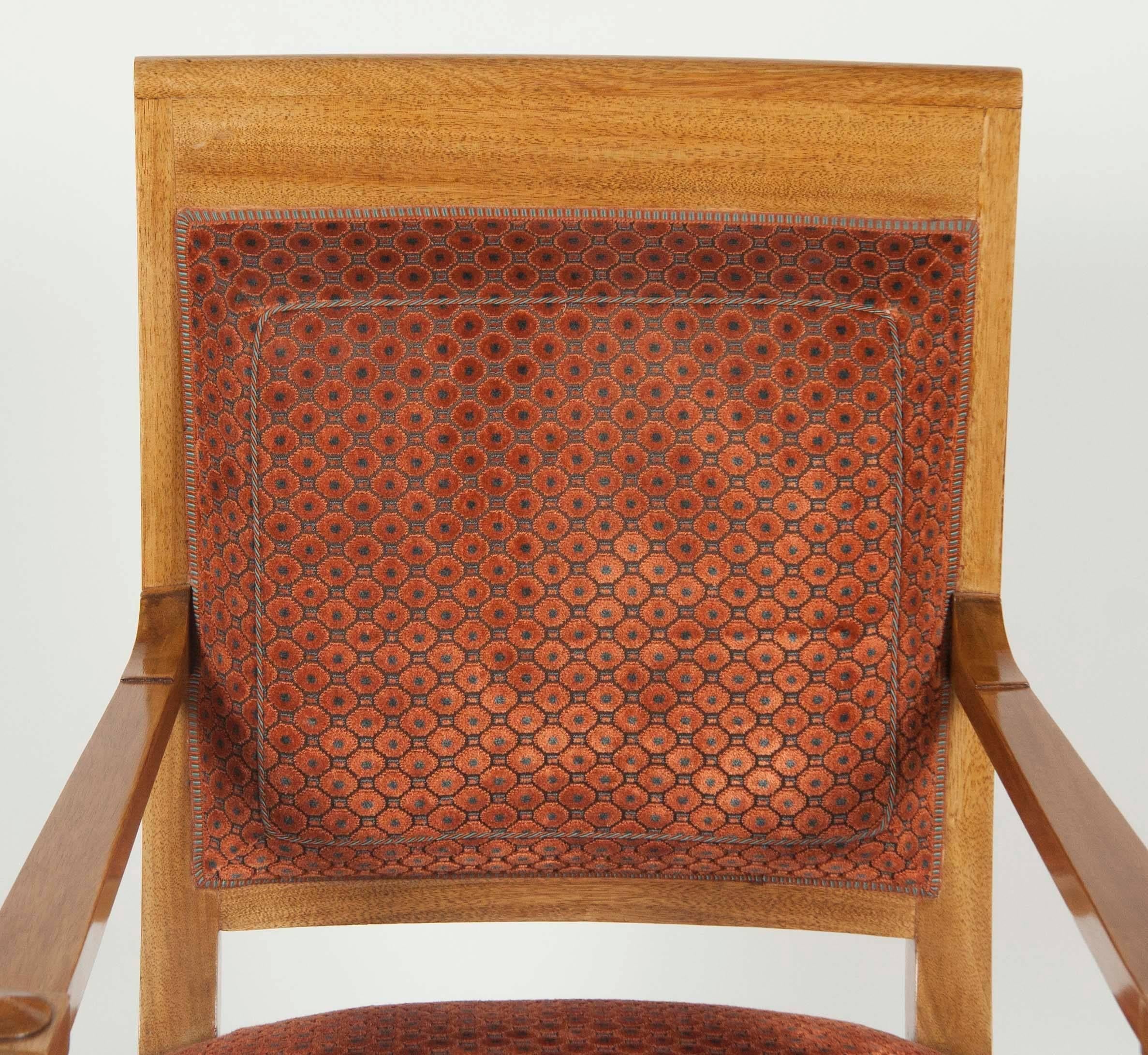 Pair of French Walnut Fauteuil with Bronze Mounts in the Manner of Arbus 4