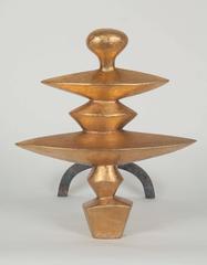 1978 Pair of Giacometti Andirons Produced by Nelson Rockefeller Collections