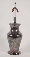 Monumental Silvered Metal Urn or Umbrella Stand Now as Lamp