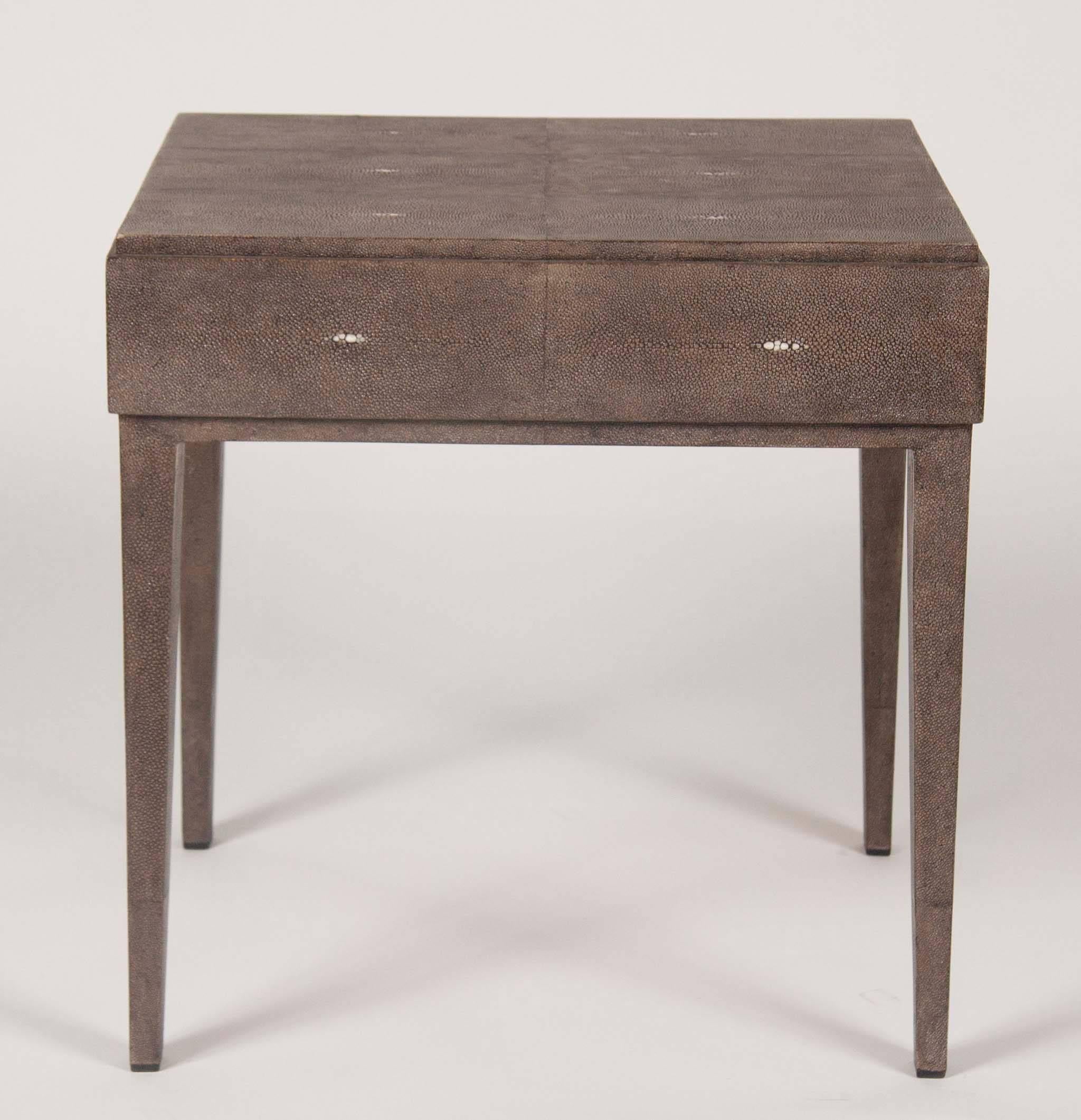 Modern French Shagreen Covered Small Side Table