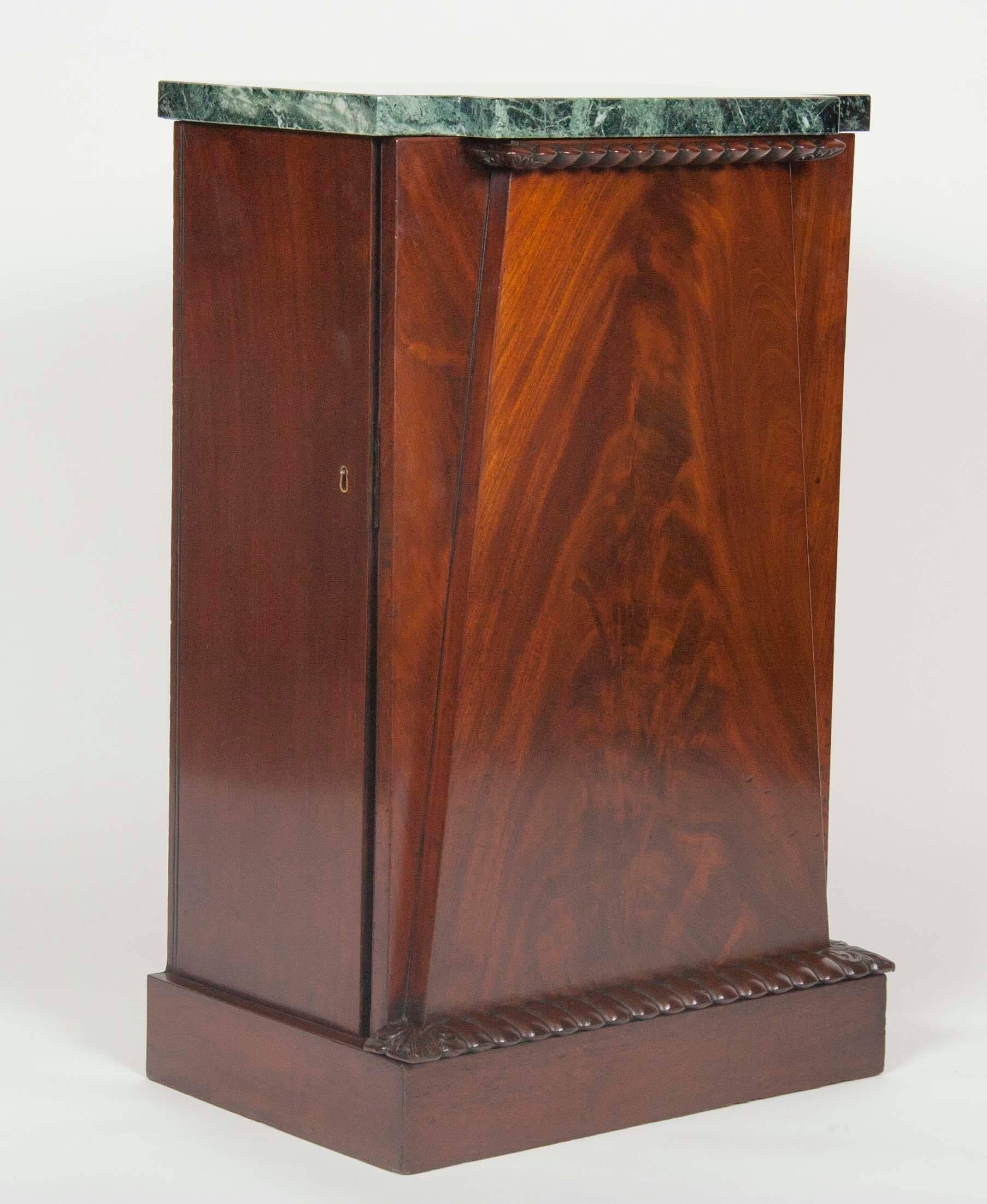 Mid-19th Century Pair of American Empire Mahogany Veneer Side Cabinets