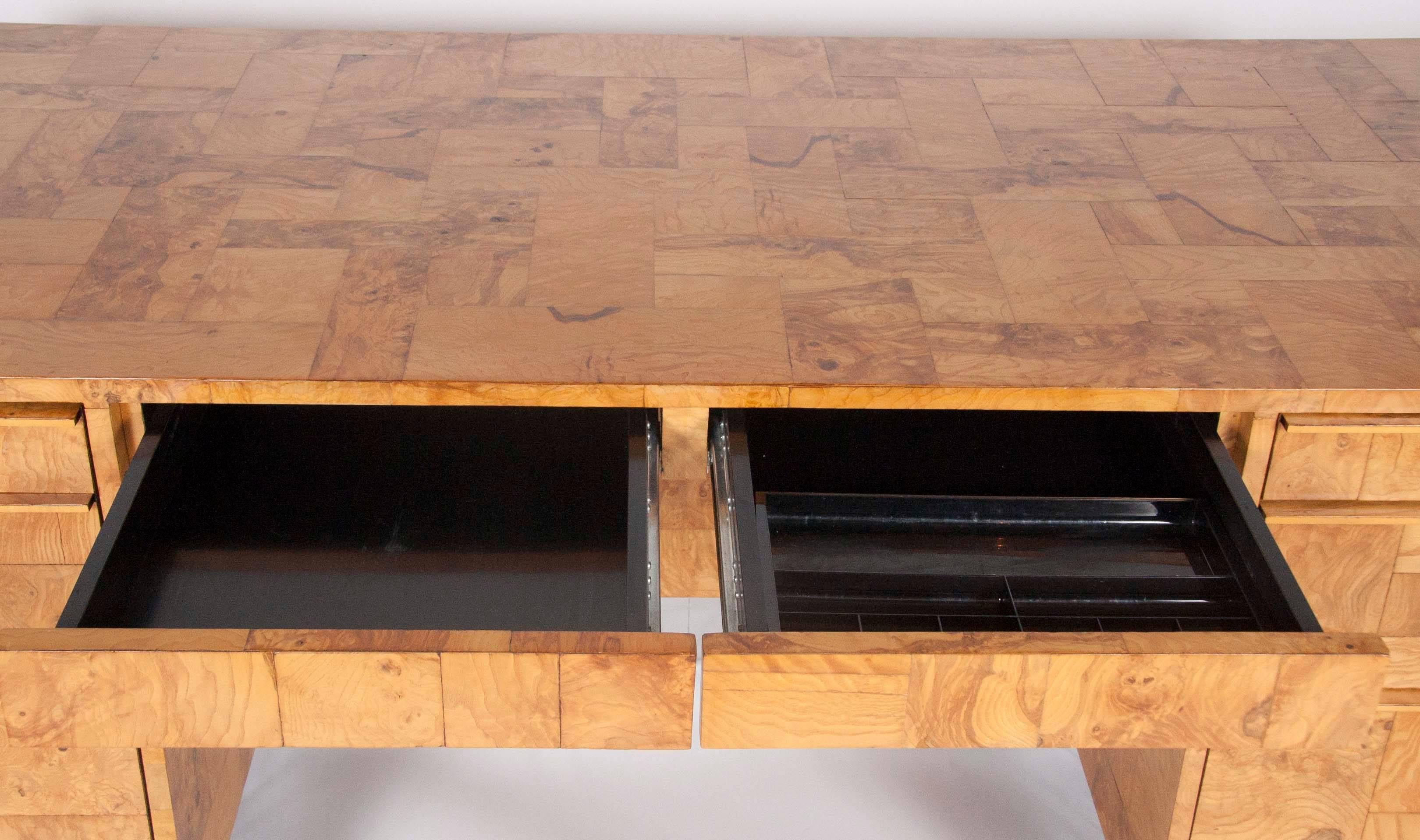 Signed Desk Designed by Paul Evans in the Cityscape Style In Good Condition In Stamford, CT