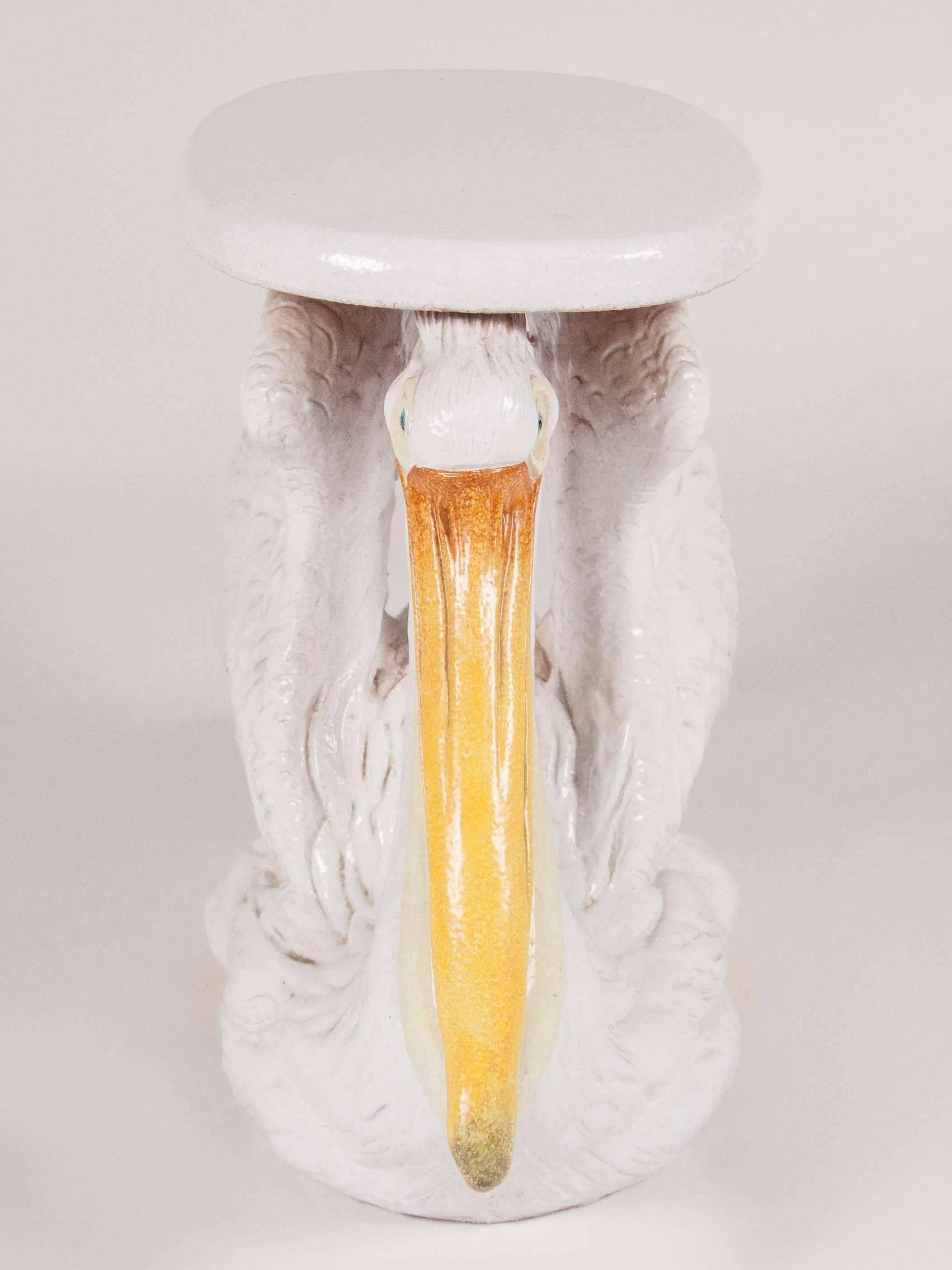 Terracotta Italian Garden Seat in the Form of a Pelican