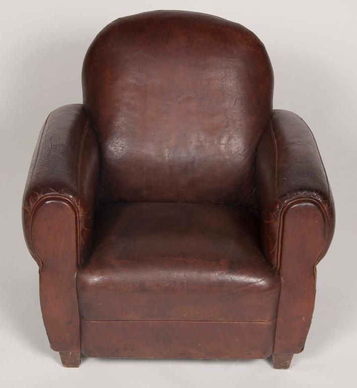 Rare Pair of Vintage Deco Leather Child's Chairs at 1stDibs
