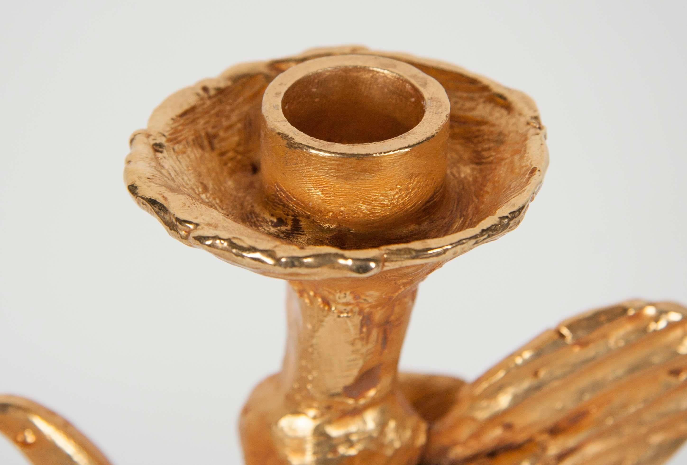 Gilt Candlestick by Pierre Casenove for Fondica 1