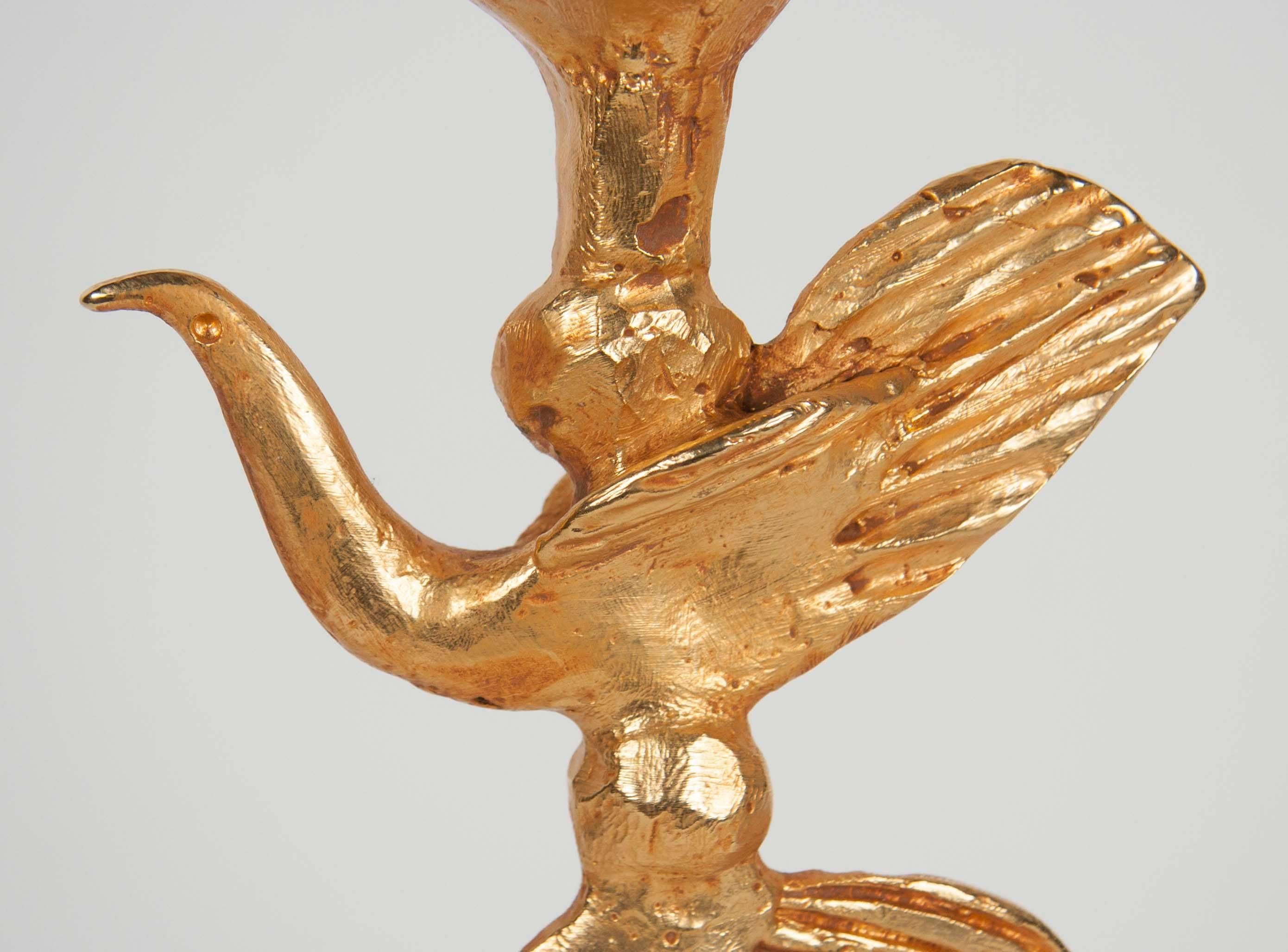 Gilt Candlestick by Pierre Casenove for Fondica 2