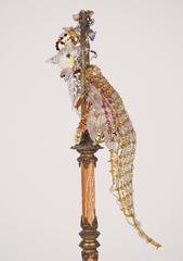 Czech Glass Beaded Bird Floor Lamp