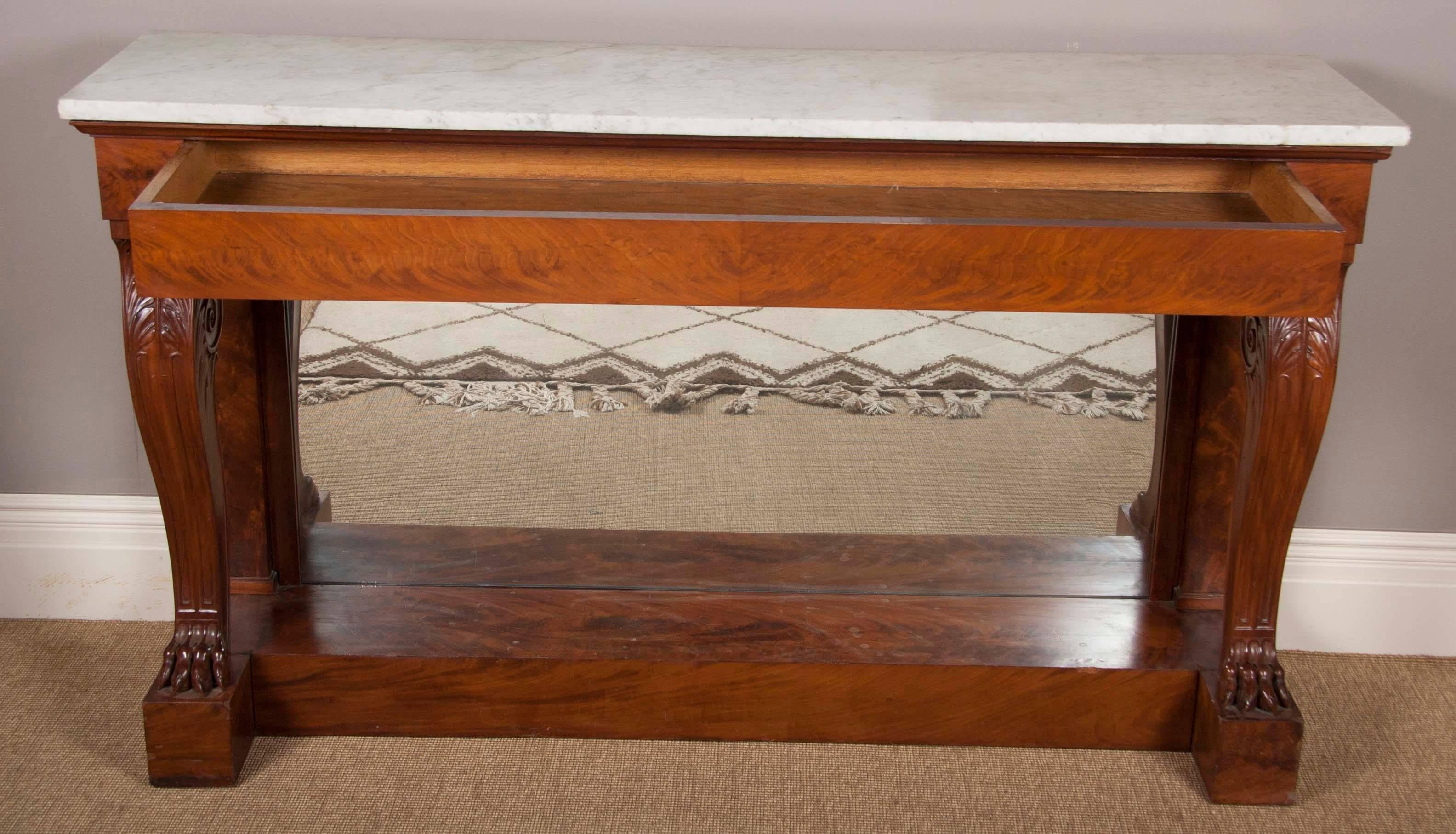 French Marble Top Console by Jacob In Good Condition In Stamford, CT