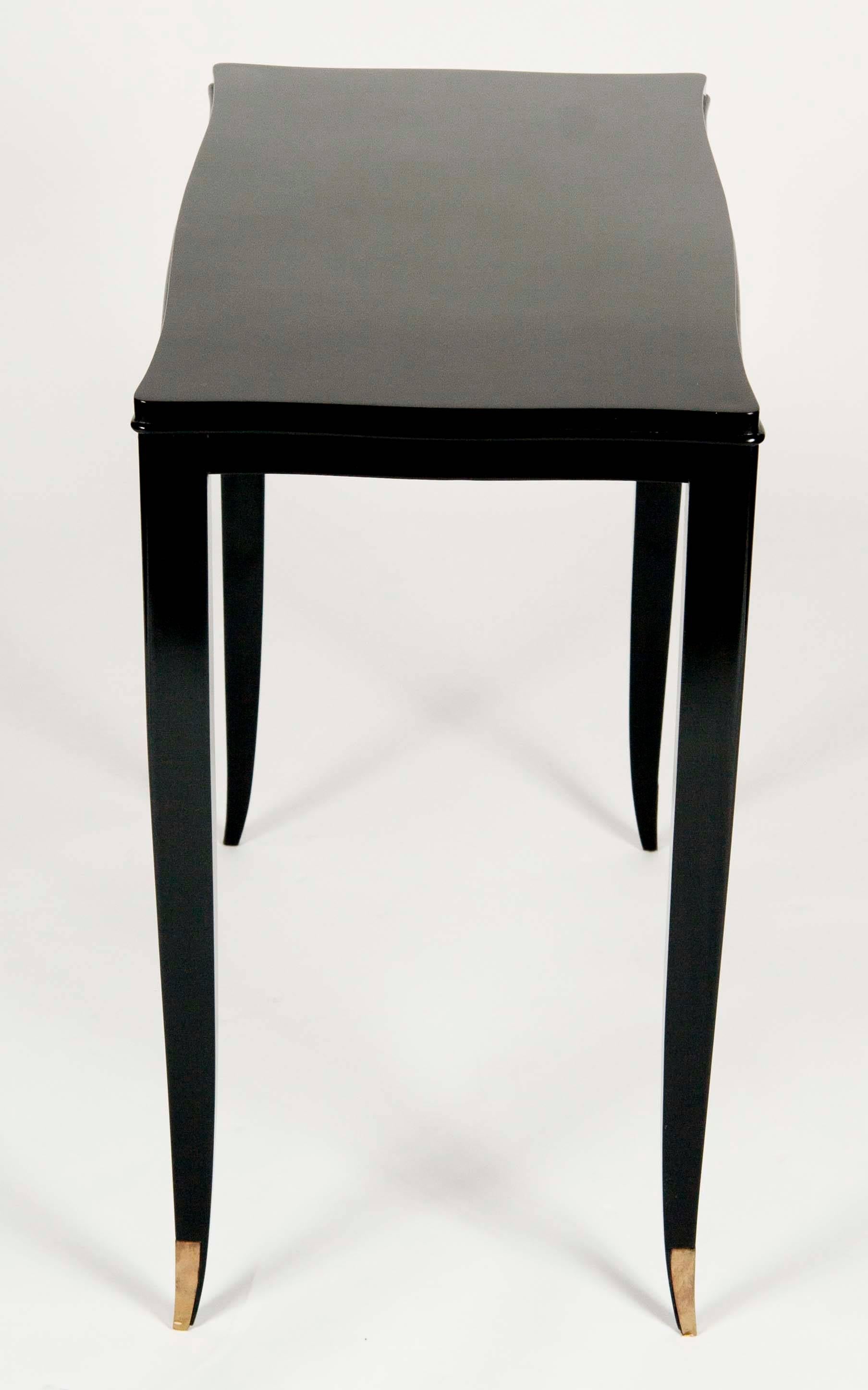 Pair of Ebonized Console Tables Designed by Andre Arbus In Excellent Condition In Stamford, CT