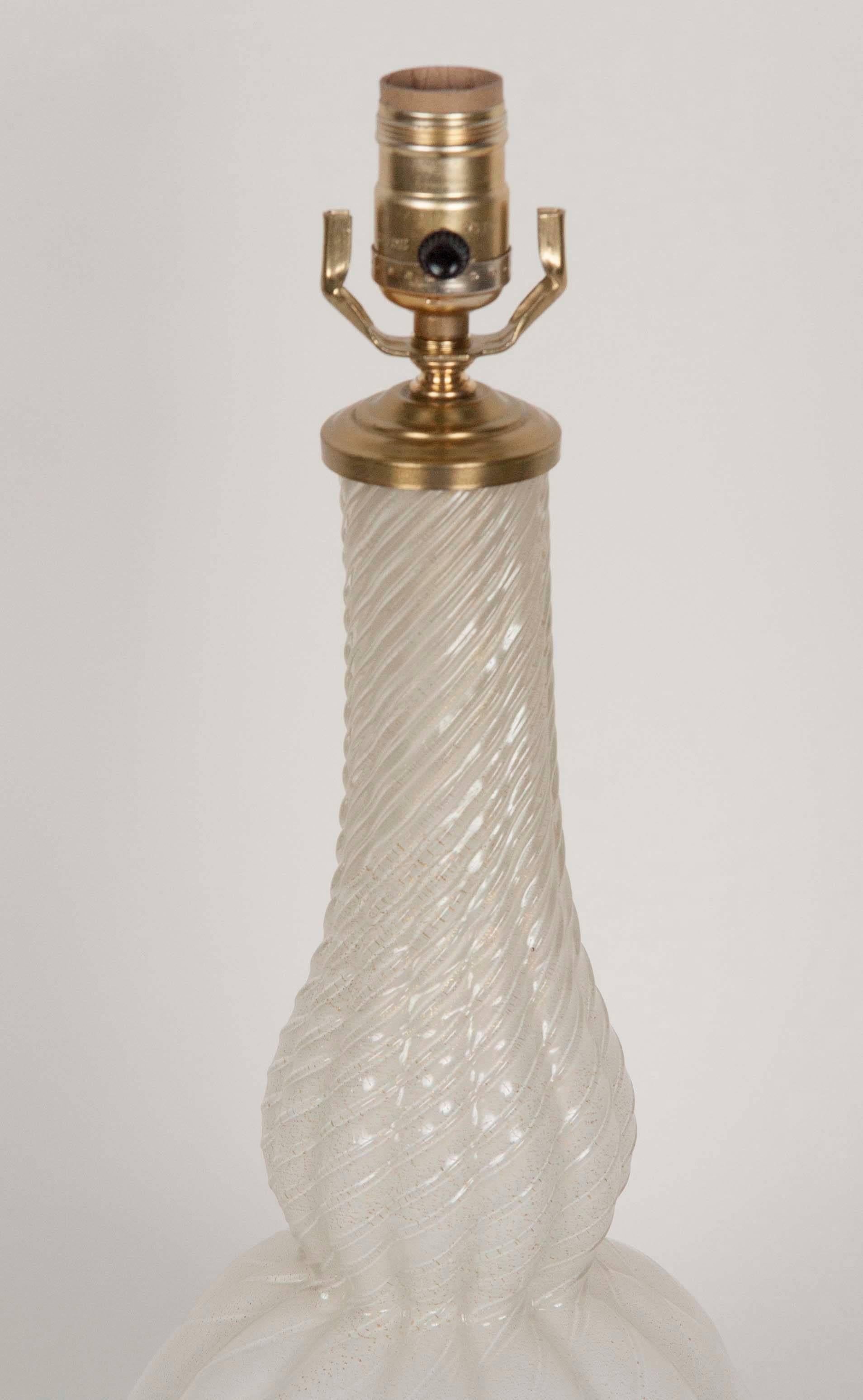 Italian Pair of Vintage Murano Glass Lamps