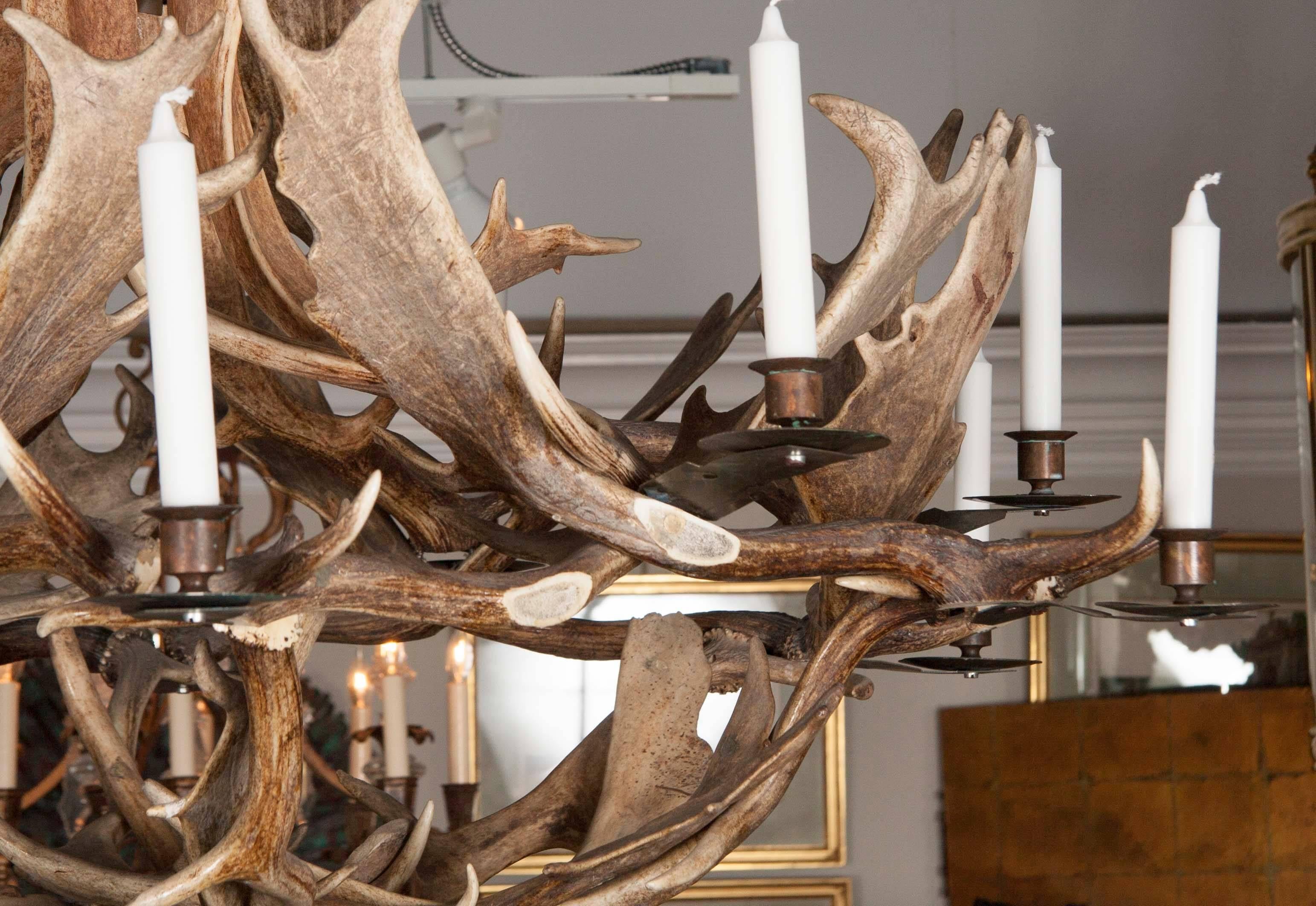 Late 20th Century European Fallow Deer Antler Chandelier by Stan Hughes for Guinevere 