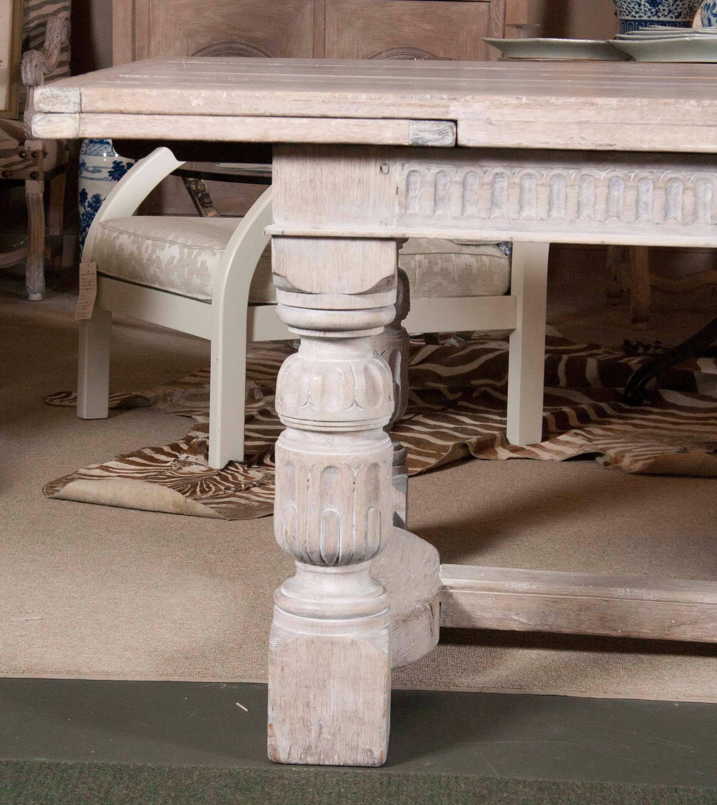 Large Limed Oak Refectory Table 2