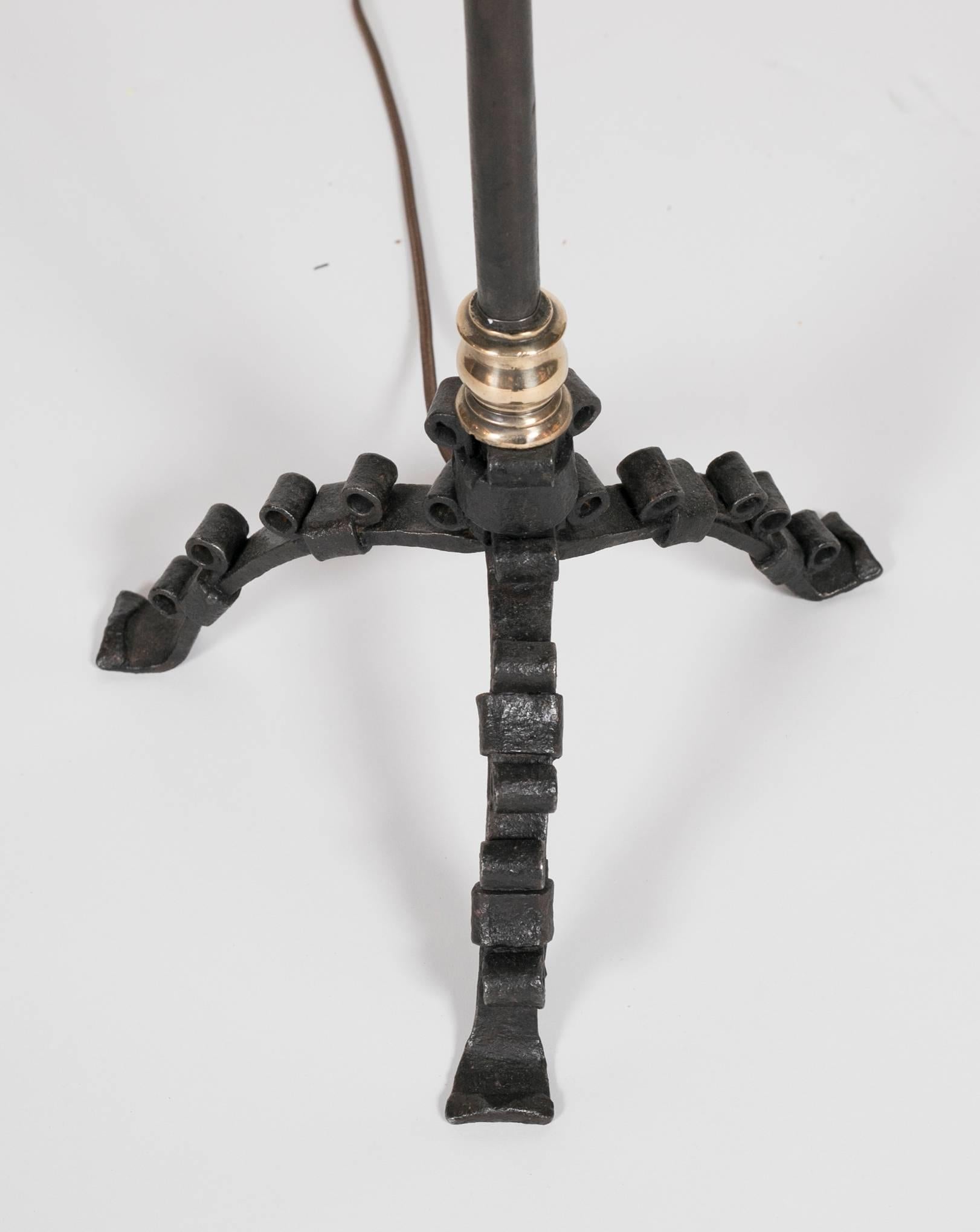 Brass and Hand-Wrought Iron Floor Lamp 3