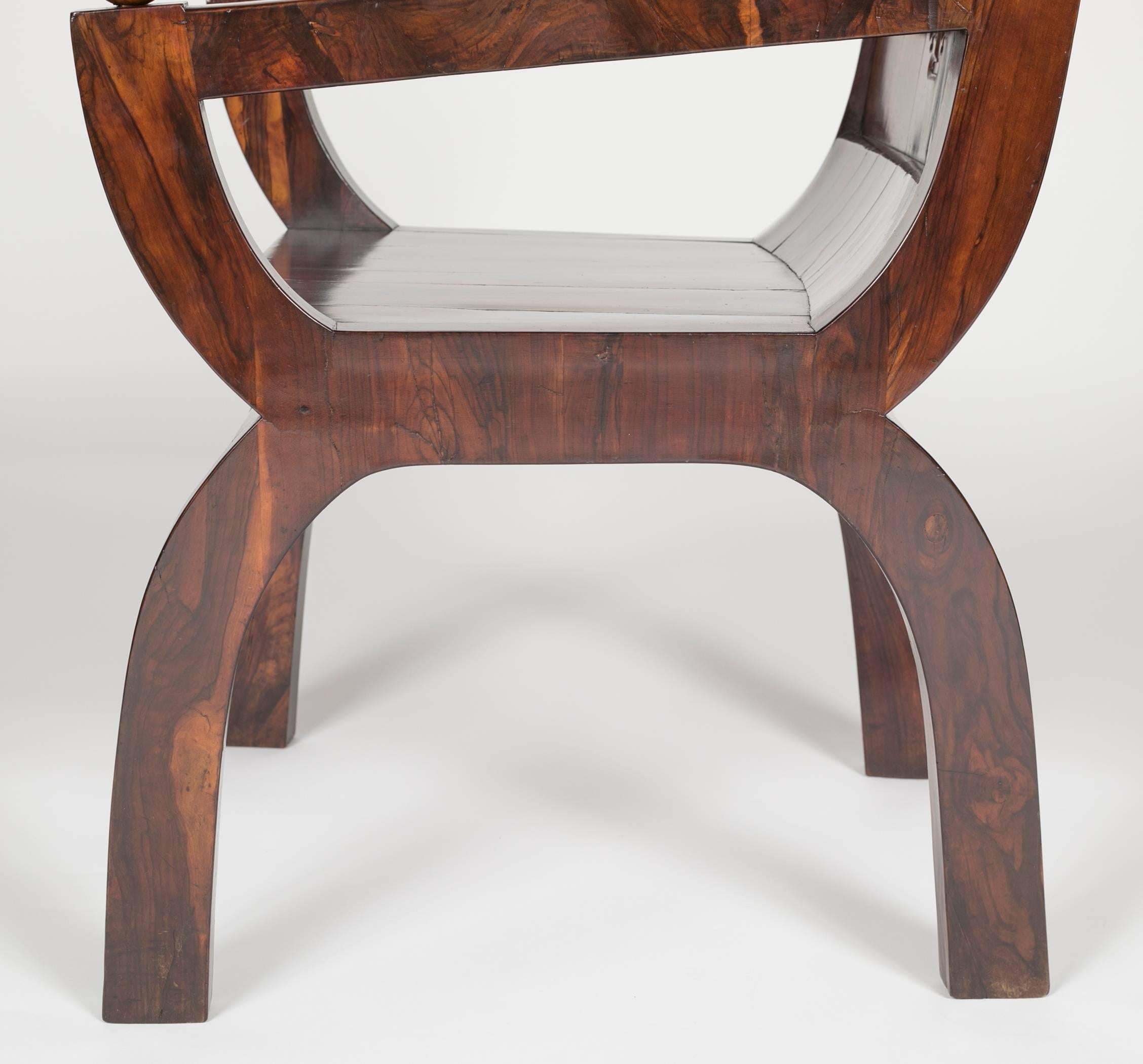 19th Century Olivewood Curule Form Armchair For Sale 6