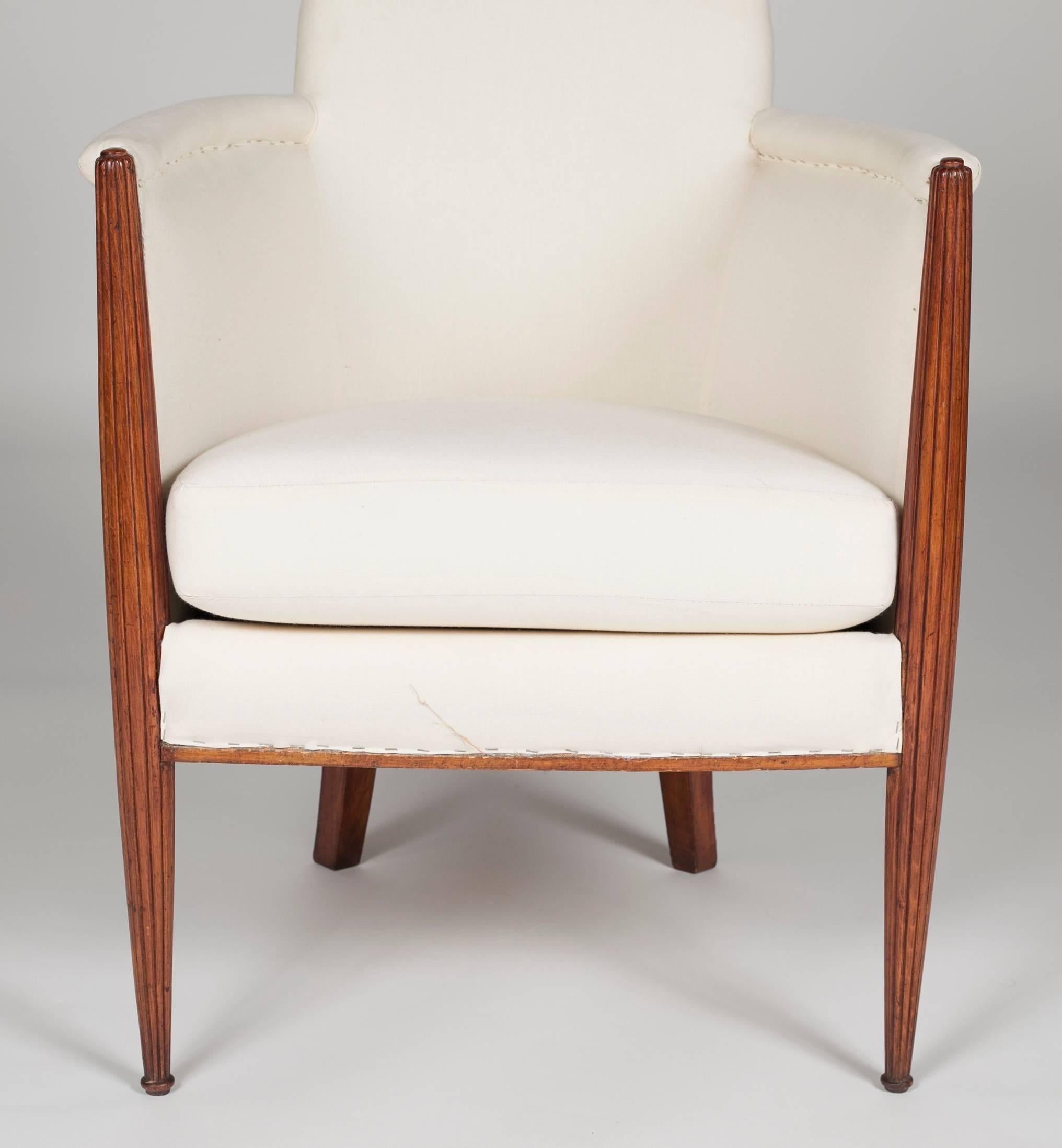 20th Century French Art Deco Reeded Armchair