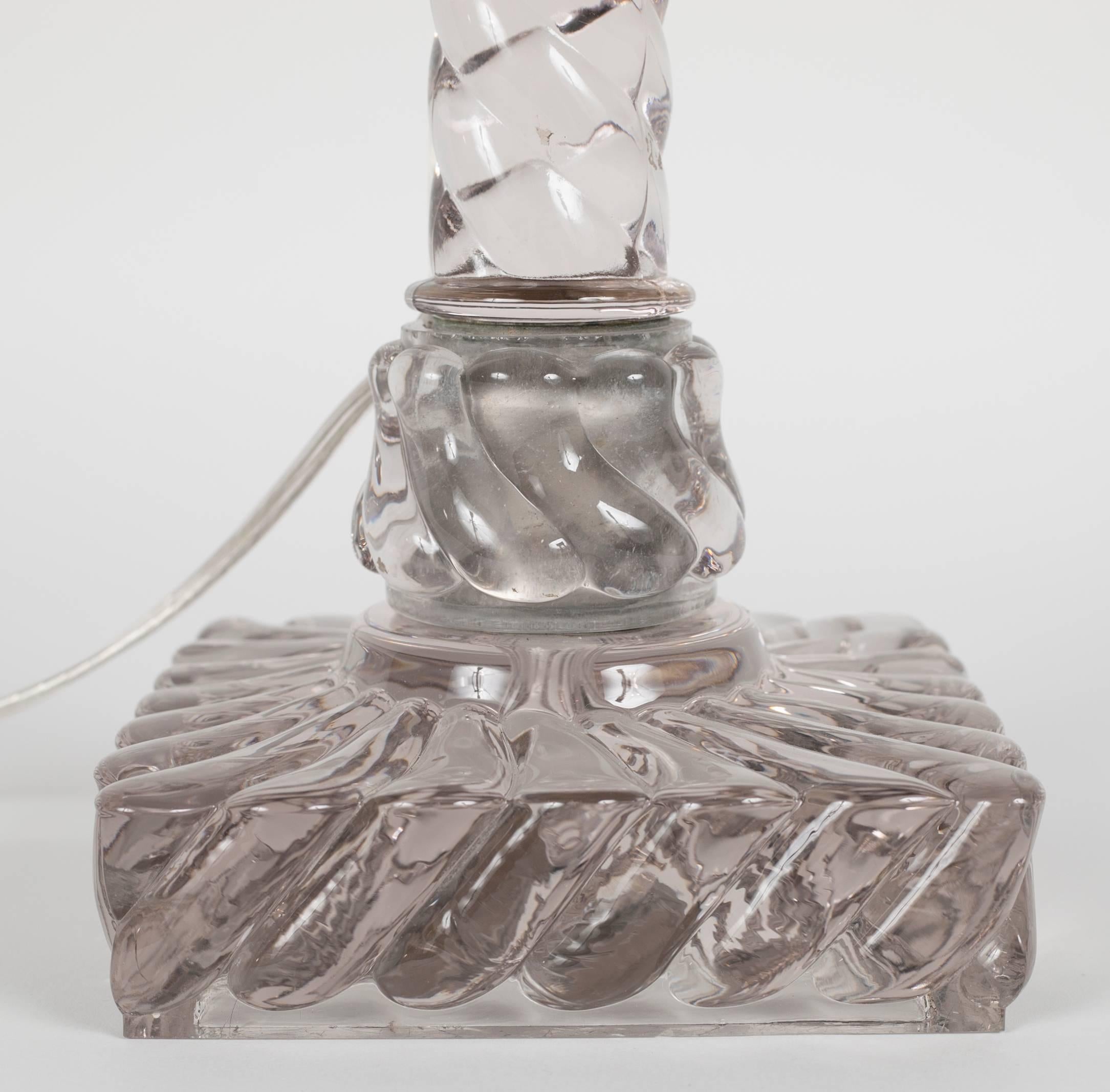19th Century Matched Pair of Classic Baccarat Twist Lamps