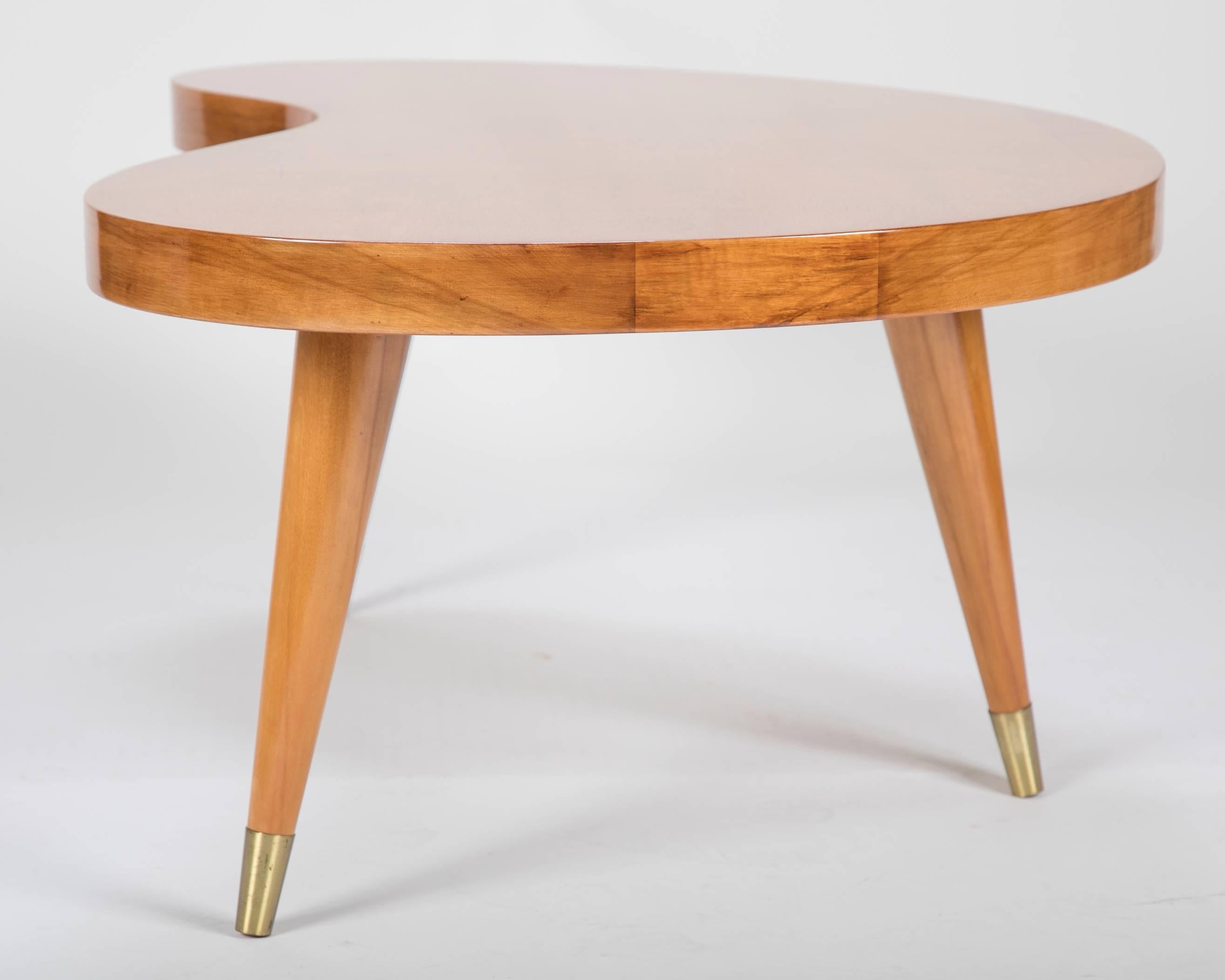 Mid-Century Modern Kidney Shaped Coffee Table