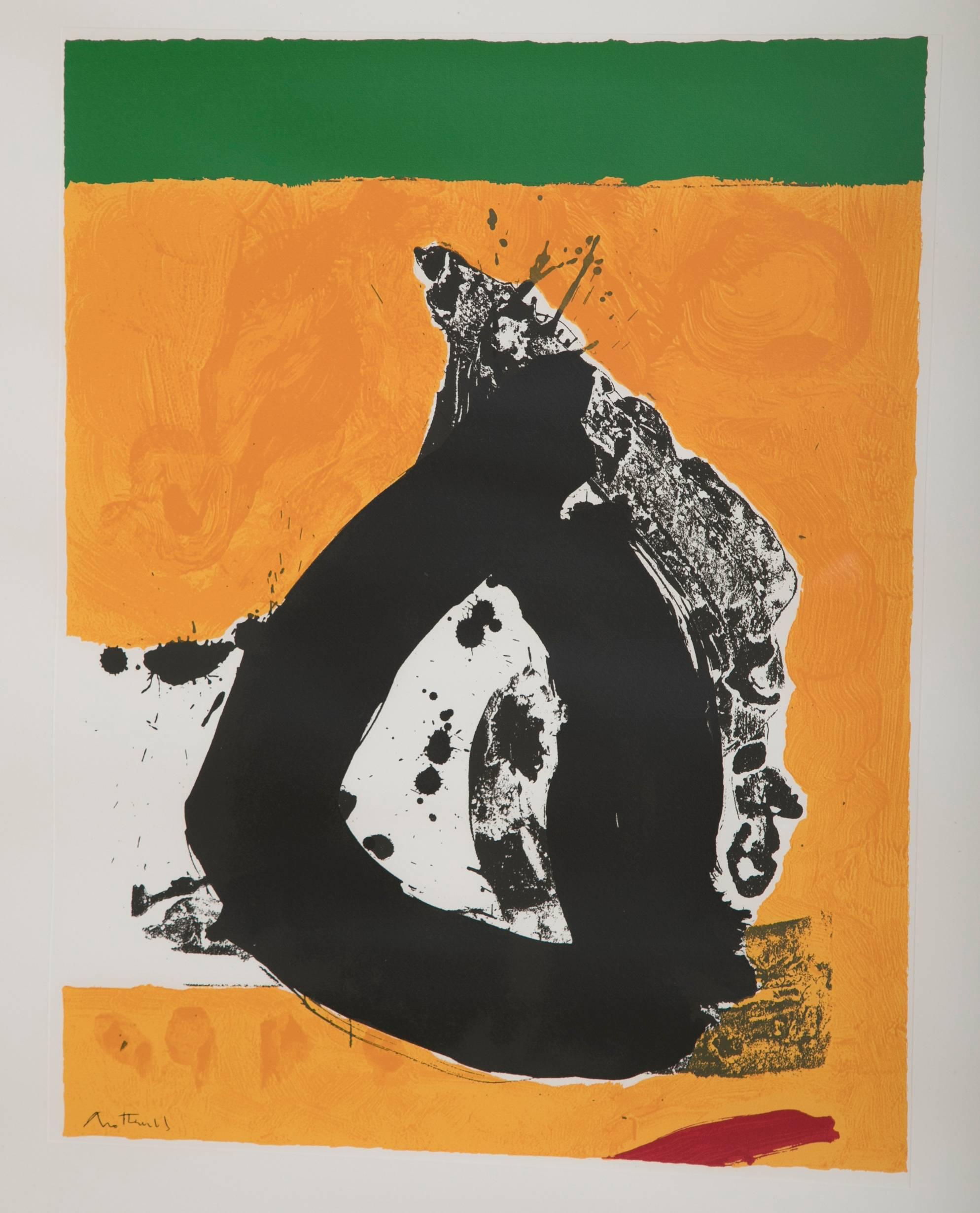 The Basque Suite: Untitled, 1971, signed and numbered 105/150 silkscreen by Robert Motherwell (American, 1915-1991).