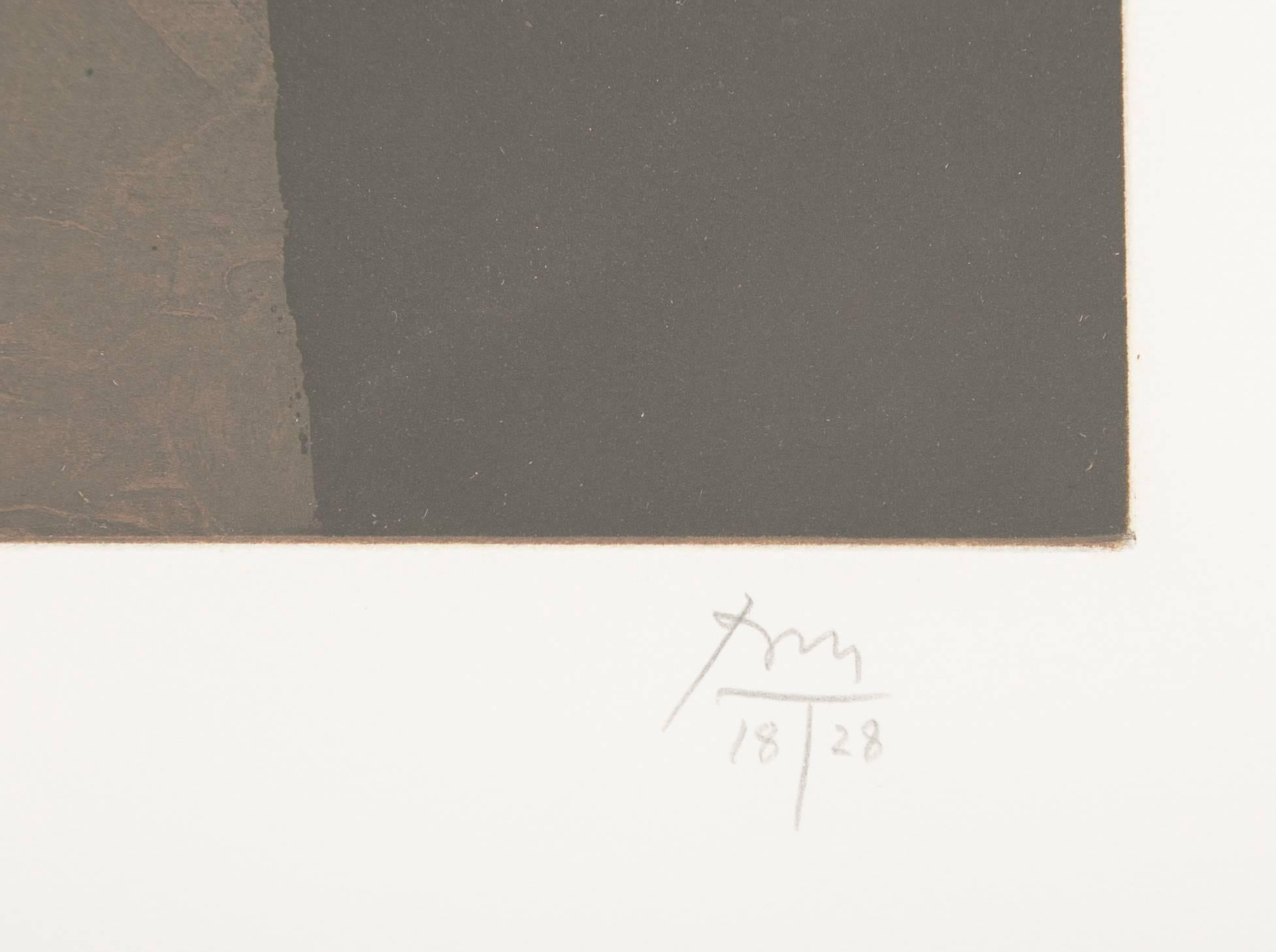 „“Primales Zeichen V-Kupfer““  Aquatinta und Ätzung von Robert Motherwell (Moderne der Mitte des Jahrhunderts) im Angebot