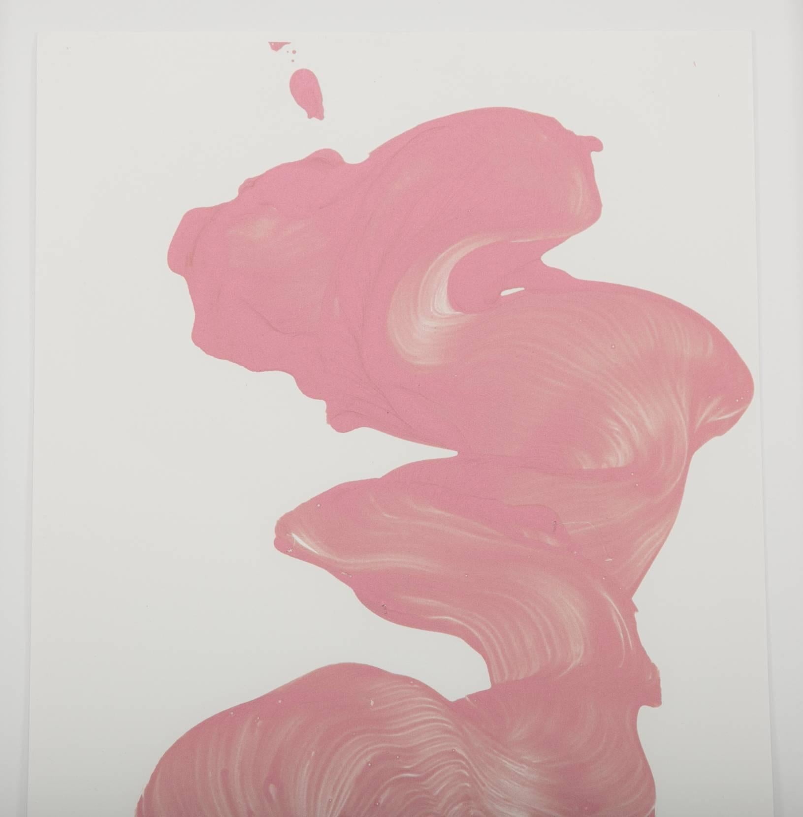 Unique oil paint and wax on paper by James Nares ( British, b. 1953 ). Untitled. circa 2008. Archivally framed in a 12-karat white gold frame.