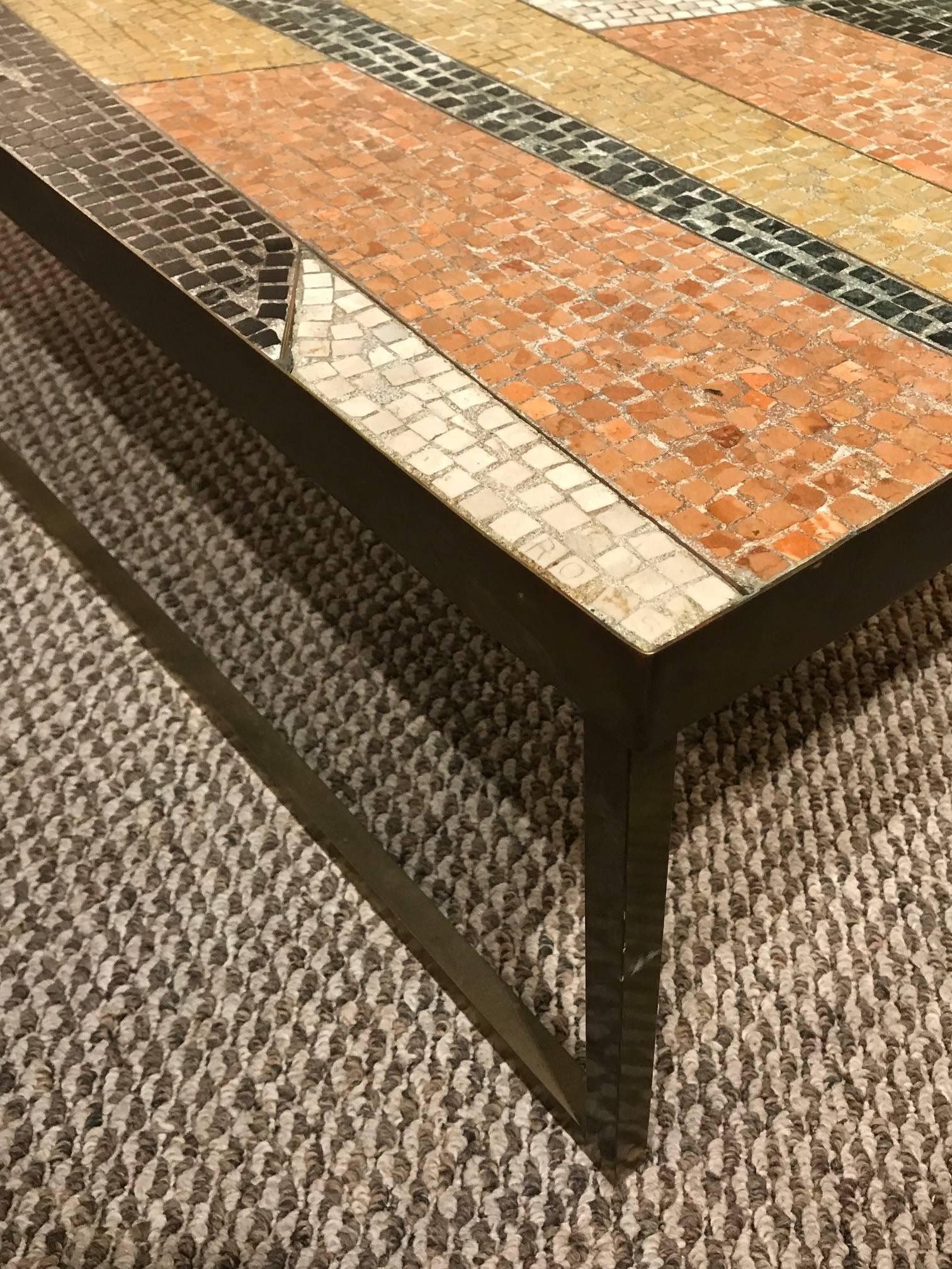 Mid-20th Century French Mosaic Coffee Table