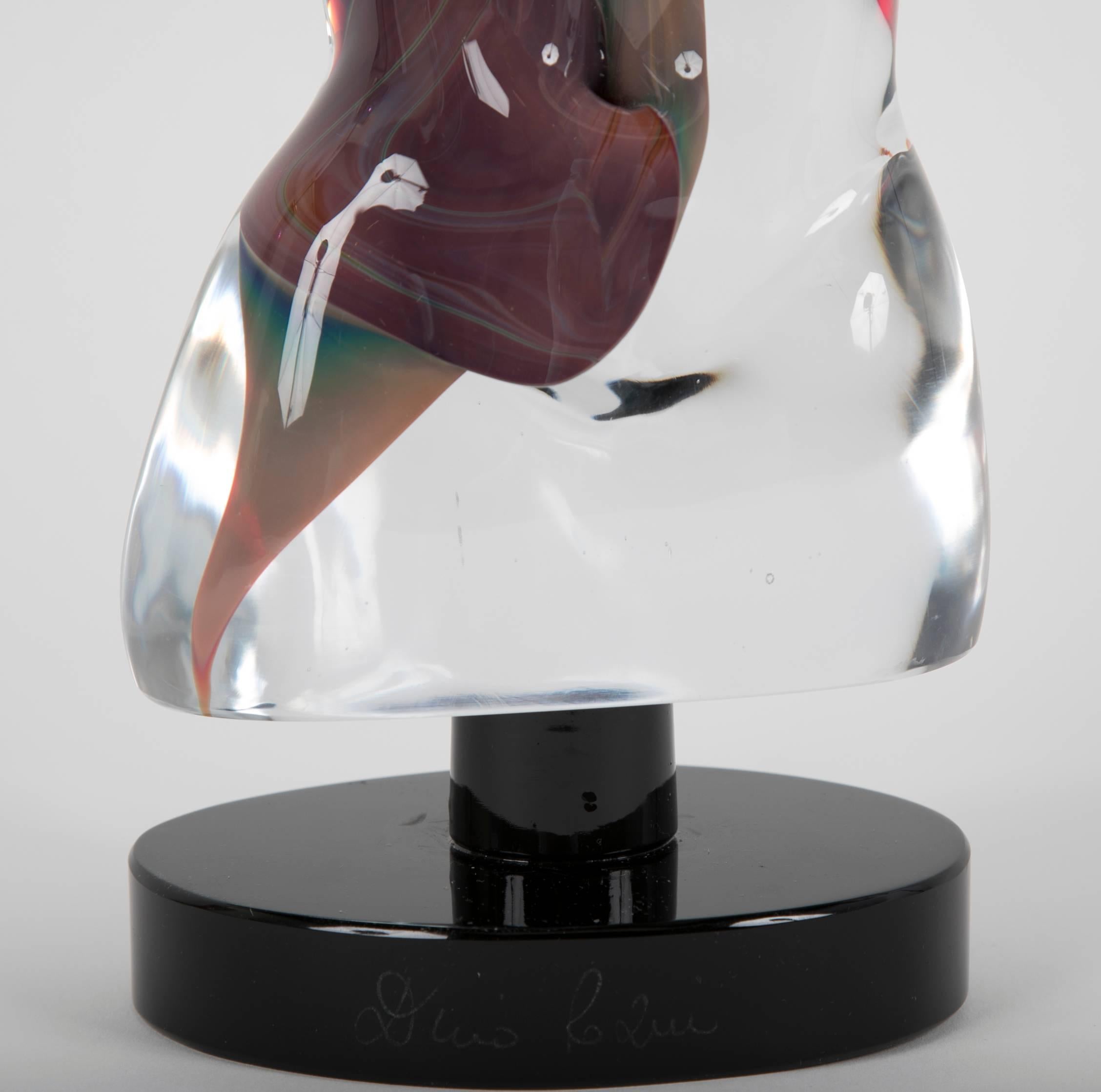 Américain Murano Calcedonia  Sculpture en verre signée Dino Rosin en vente