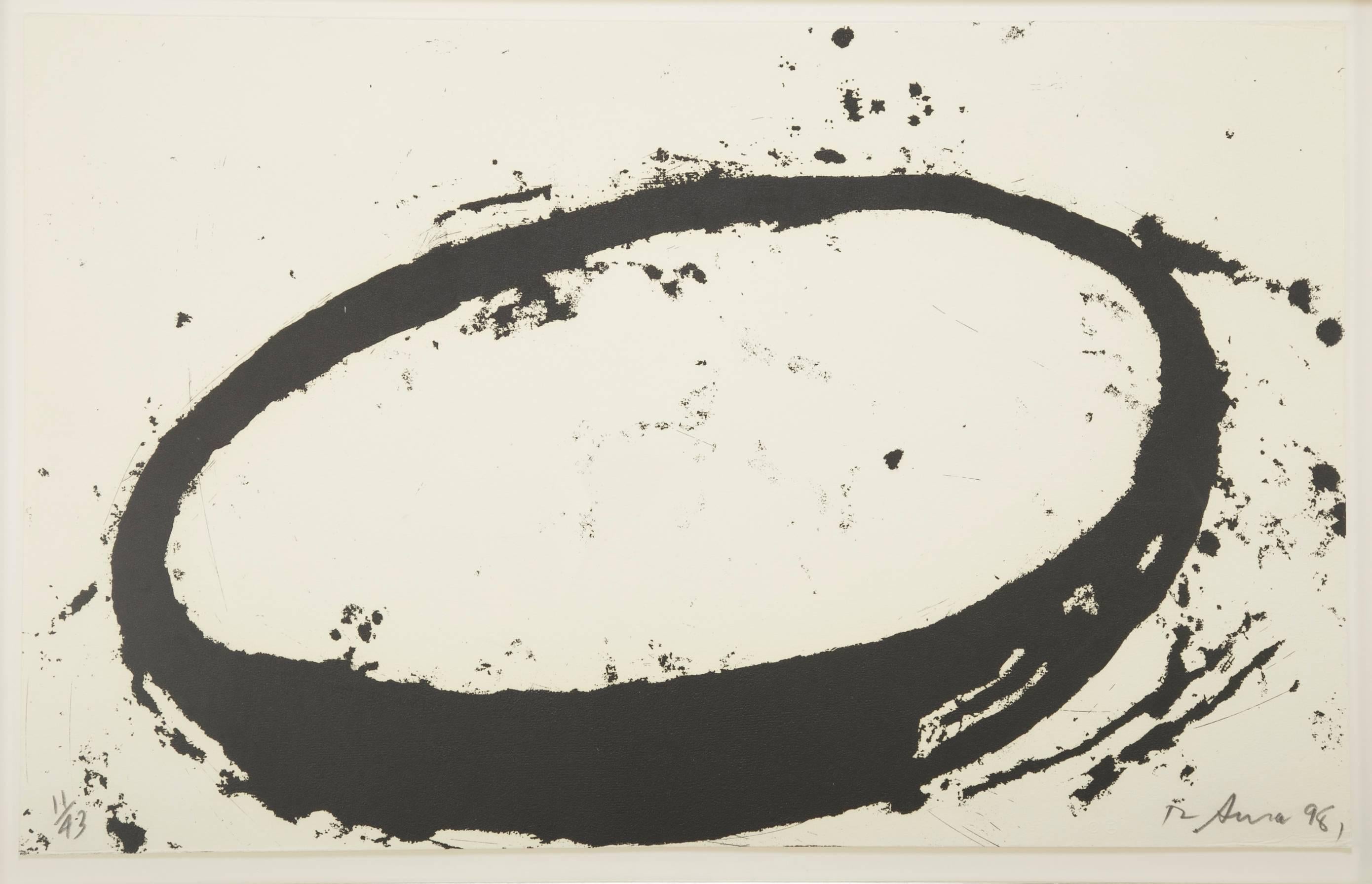 Richard Serra
Titled L.A.9.8., produced in 1999. Full sheet, 21 1/2 x 34 in. Signed dated and numbered 11/43. There where 43 plus 10 AP in the edition. Published by Gemini G.E.L. and Richard Serra.