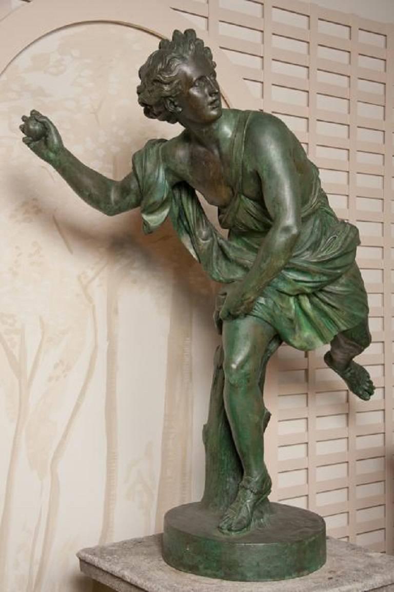 Unknown Large Bronze Statue of Hippomene For Sale