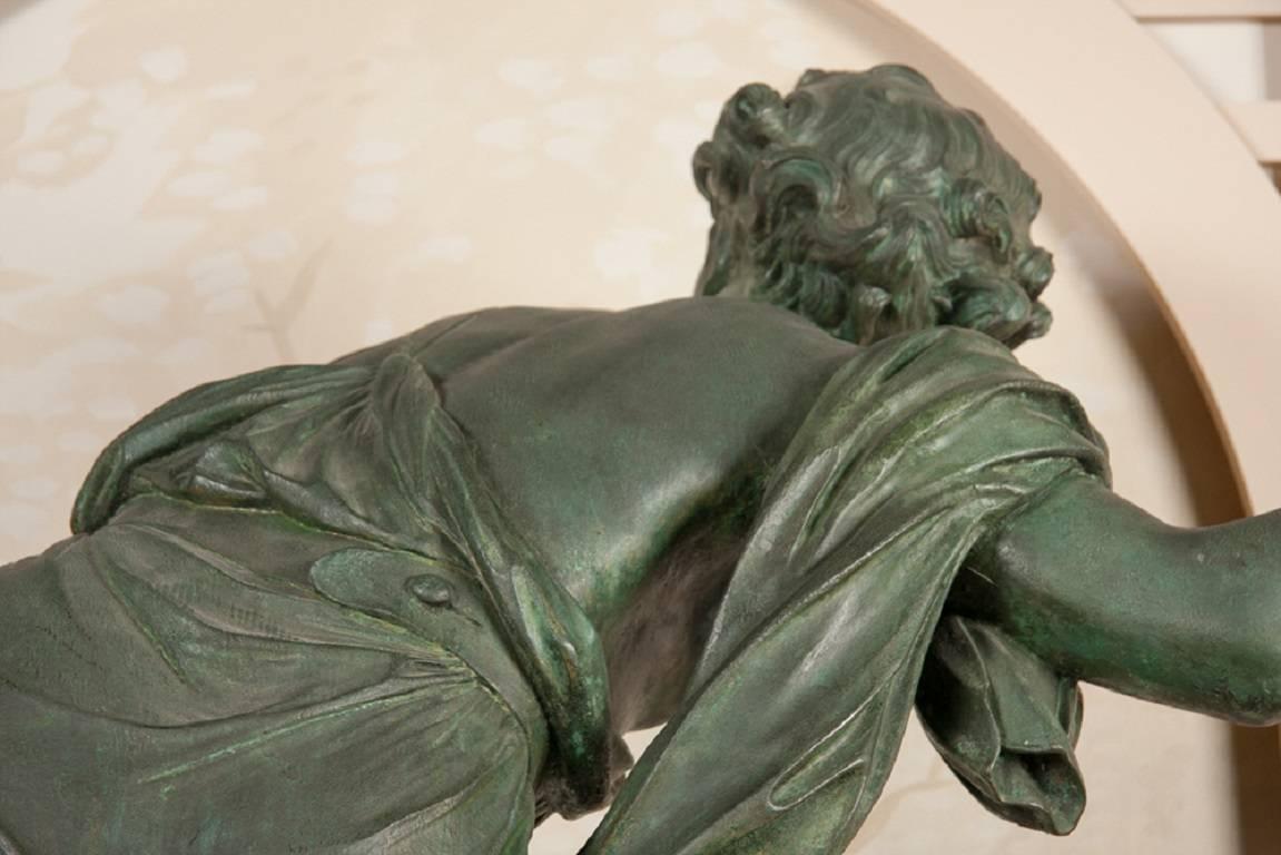 19th Century Large Bronze Statue of Hippomene For Sale
